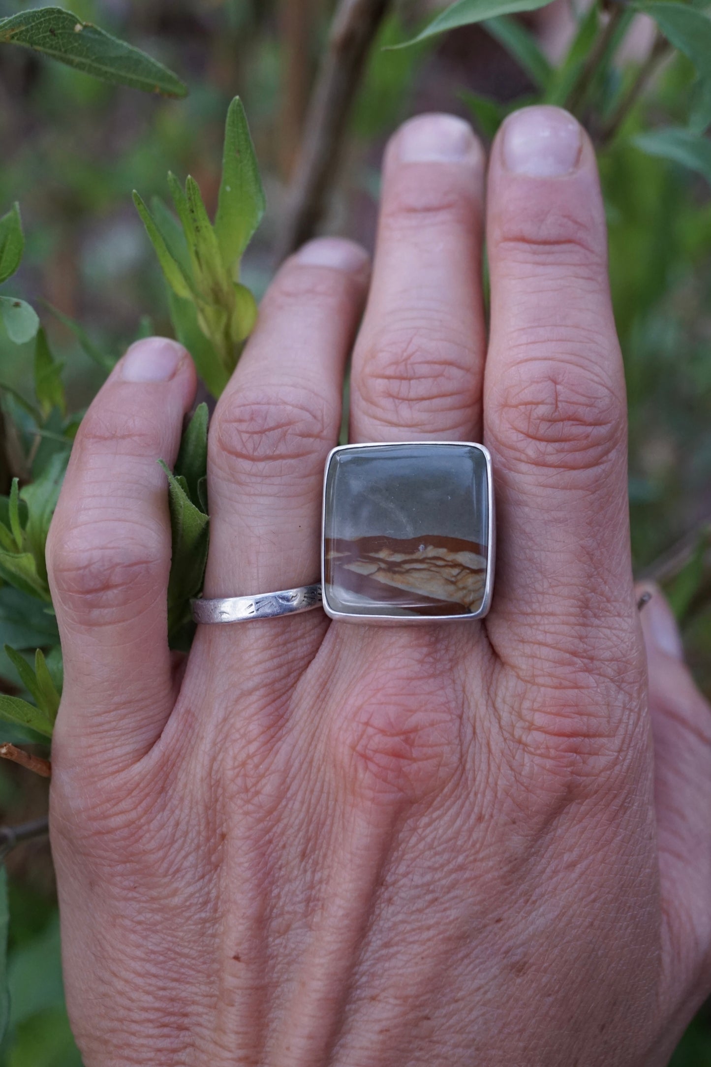 oregon landscape jasper ring with 🤍 band - 9.25/9.5