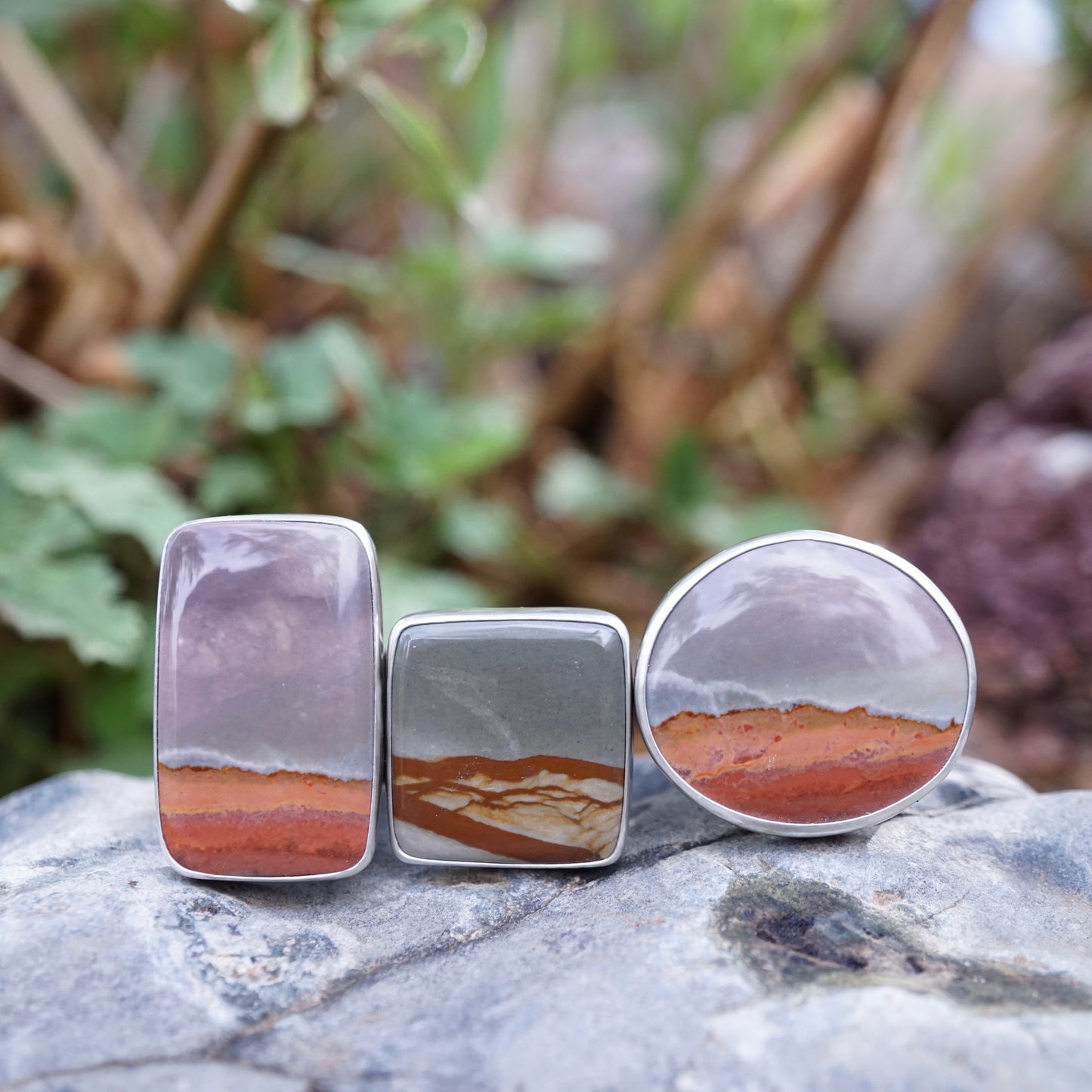 purple sky landscape jasper ring with 🤍 band - 5.25/5.5