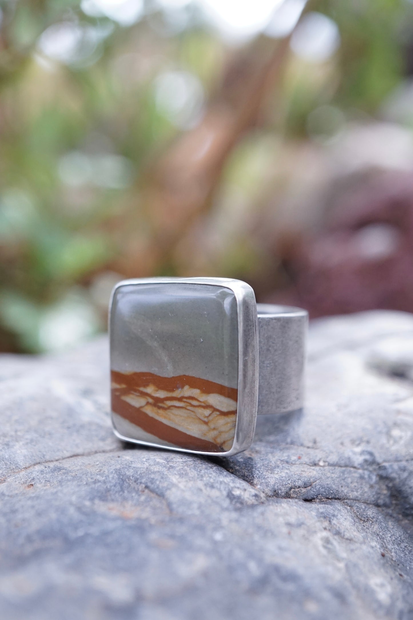 oregon landscape jasper ring with 🤍 band - 9.25/9.5