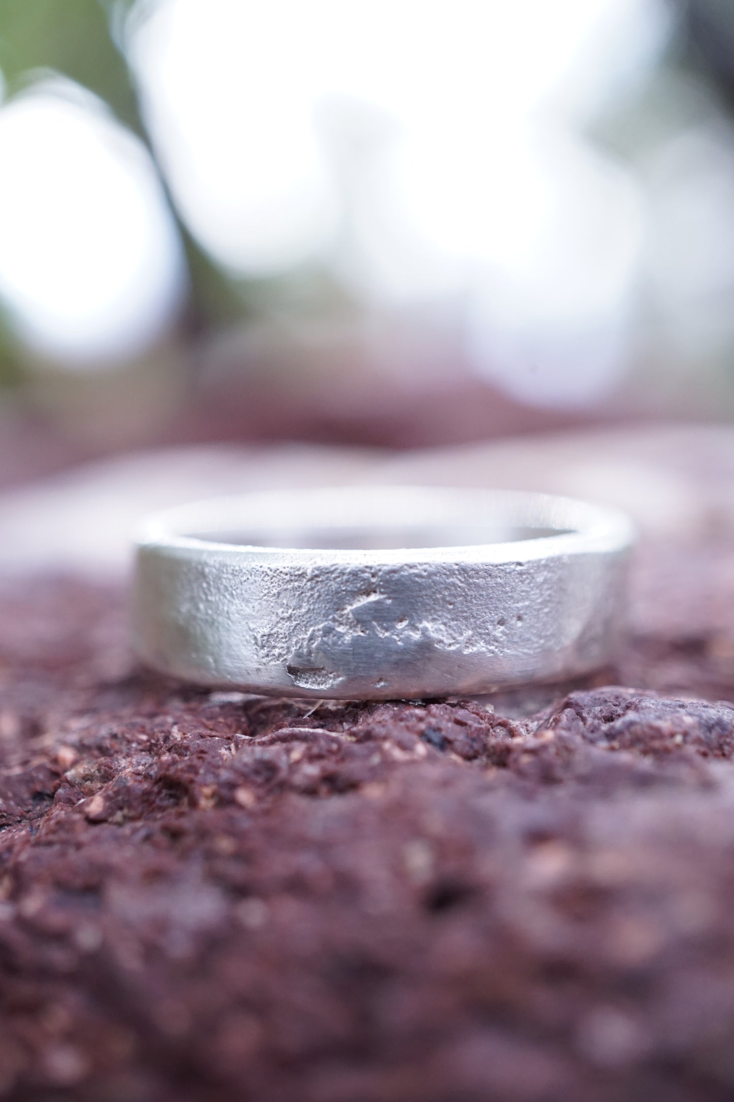 sand cast sterling band - size 11.25