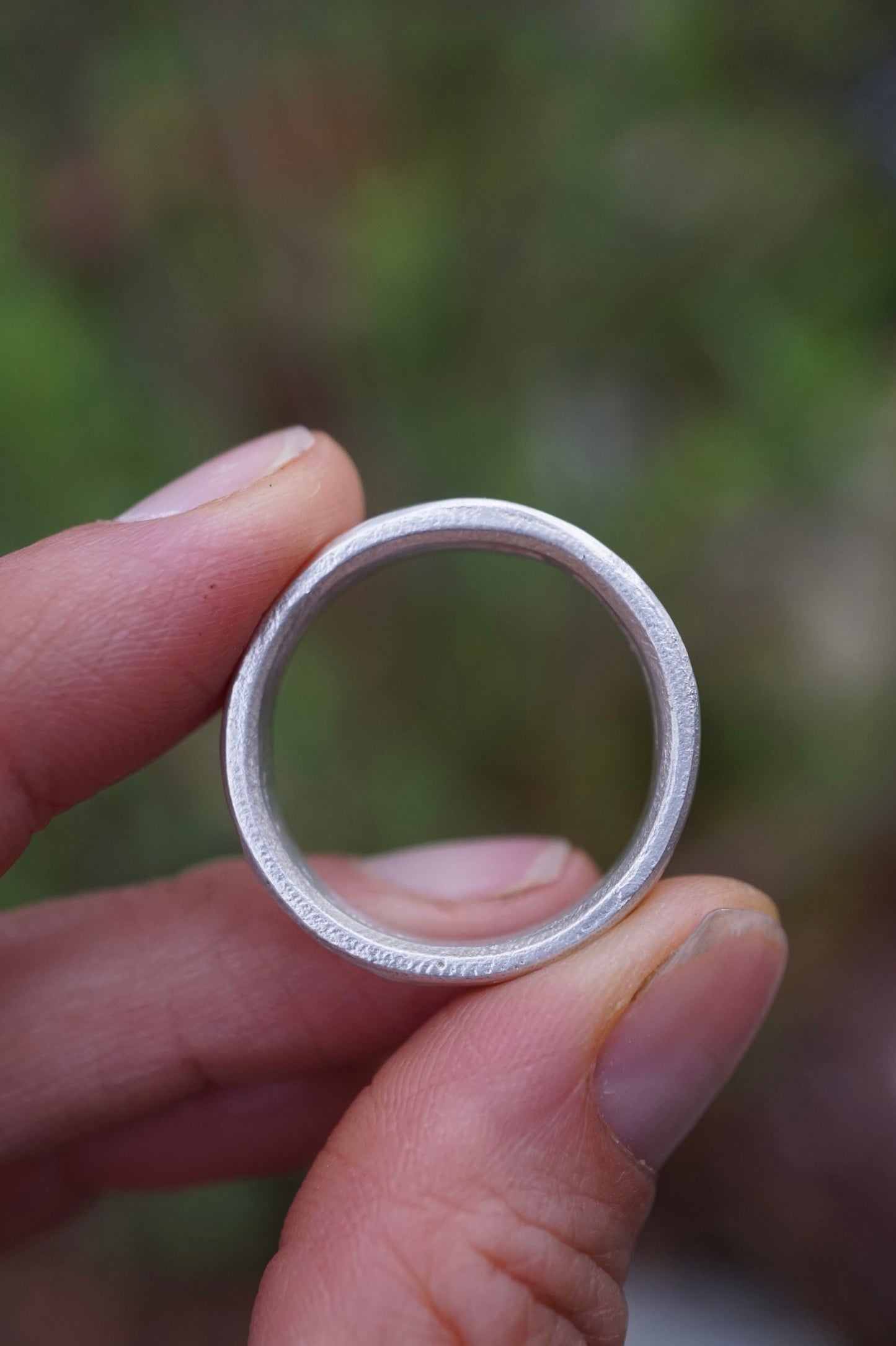 sand cast sterling band - size 11.25