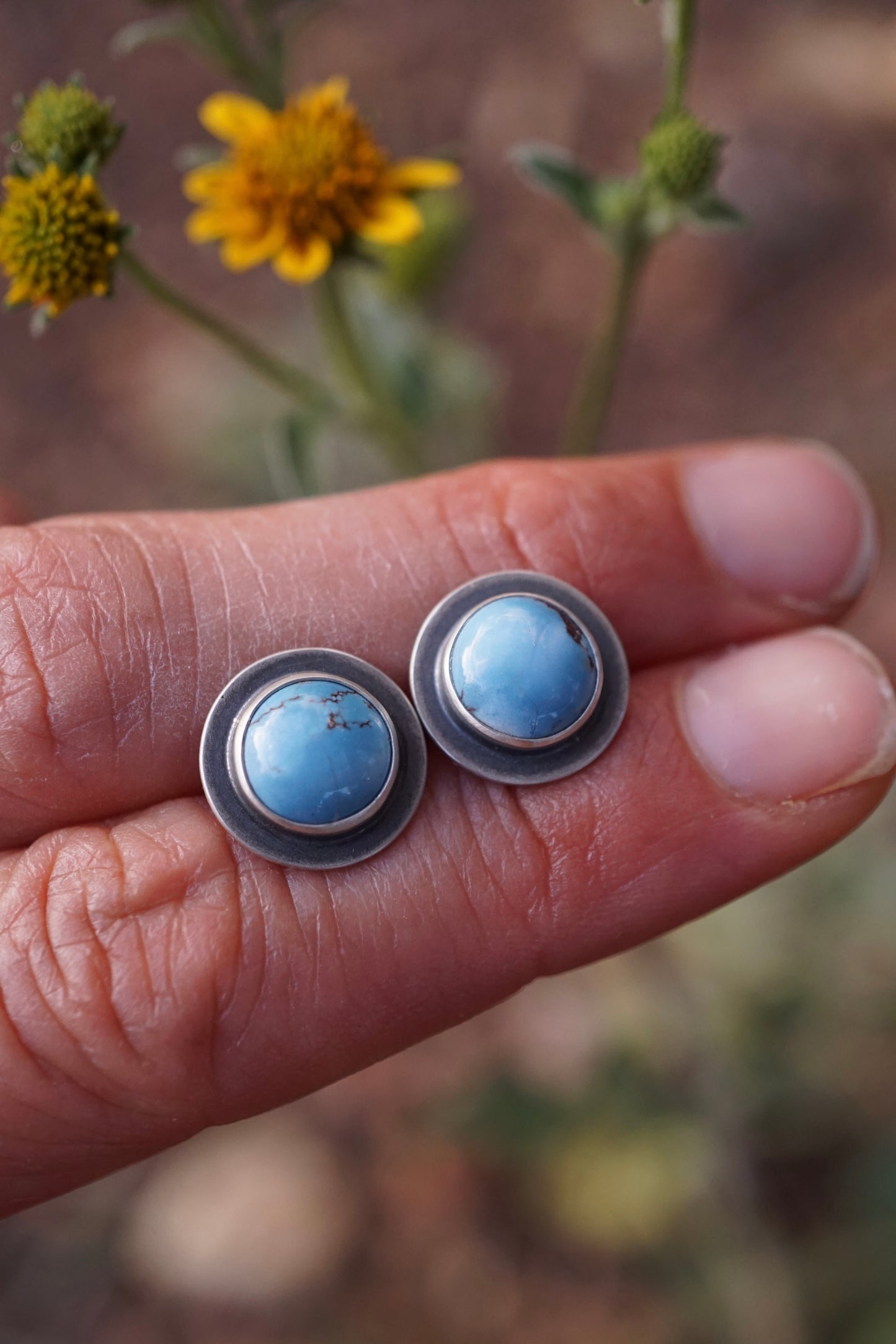 lavender turquoise orb studs