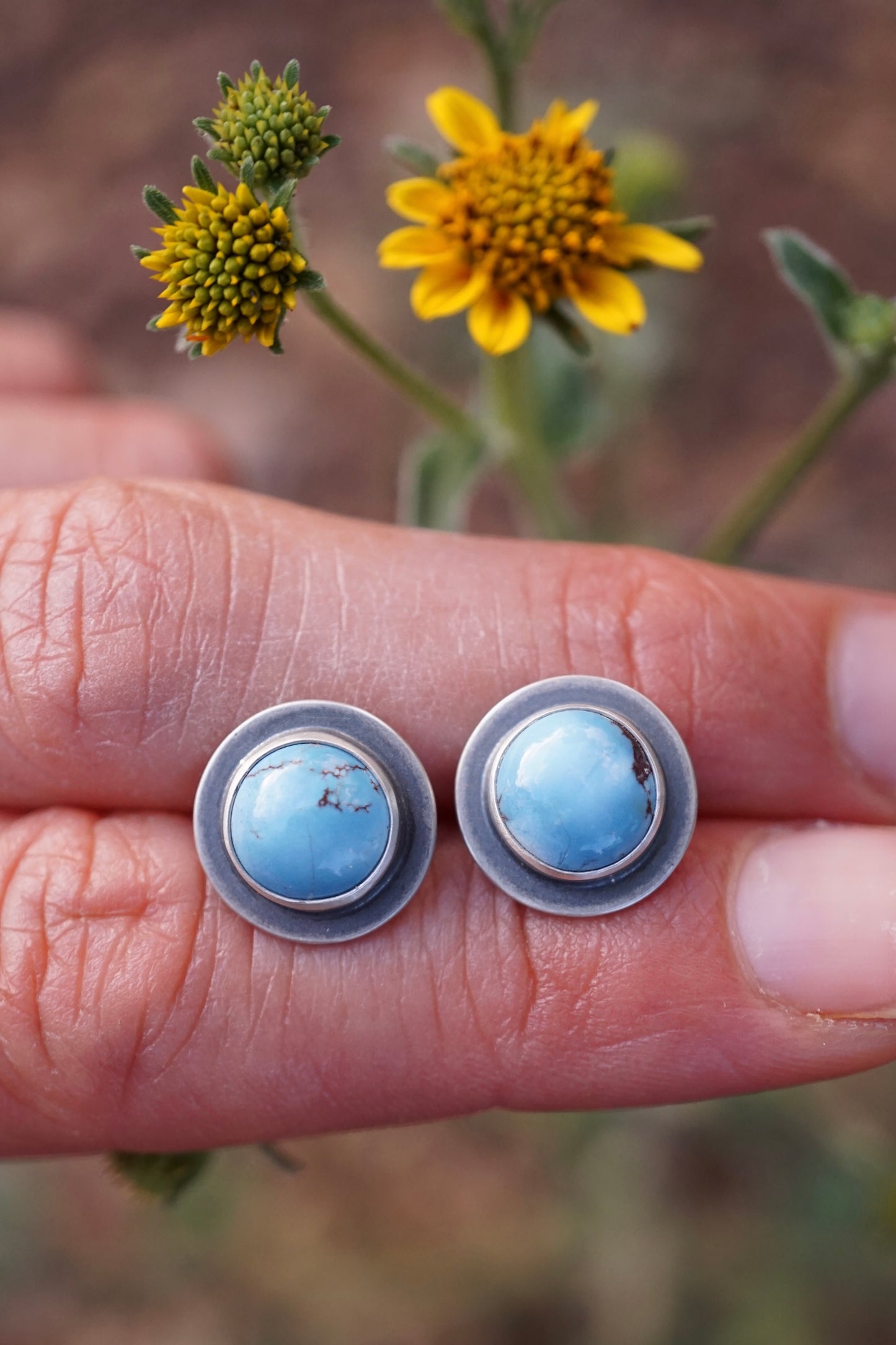 lavender turquoise orb studs
