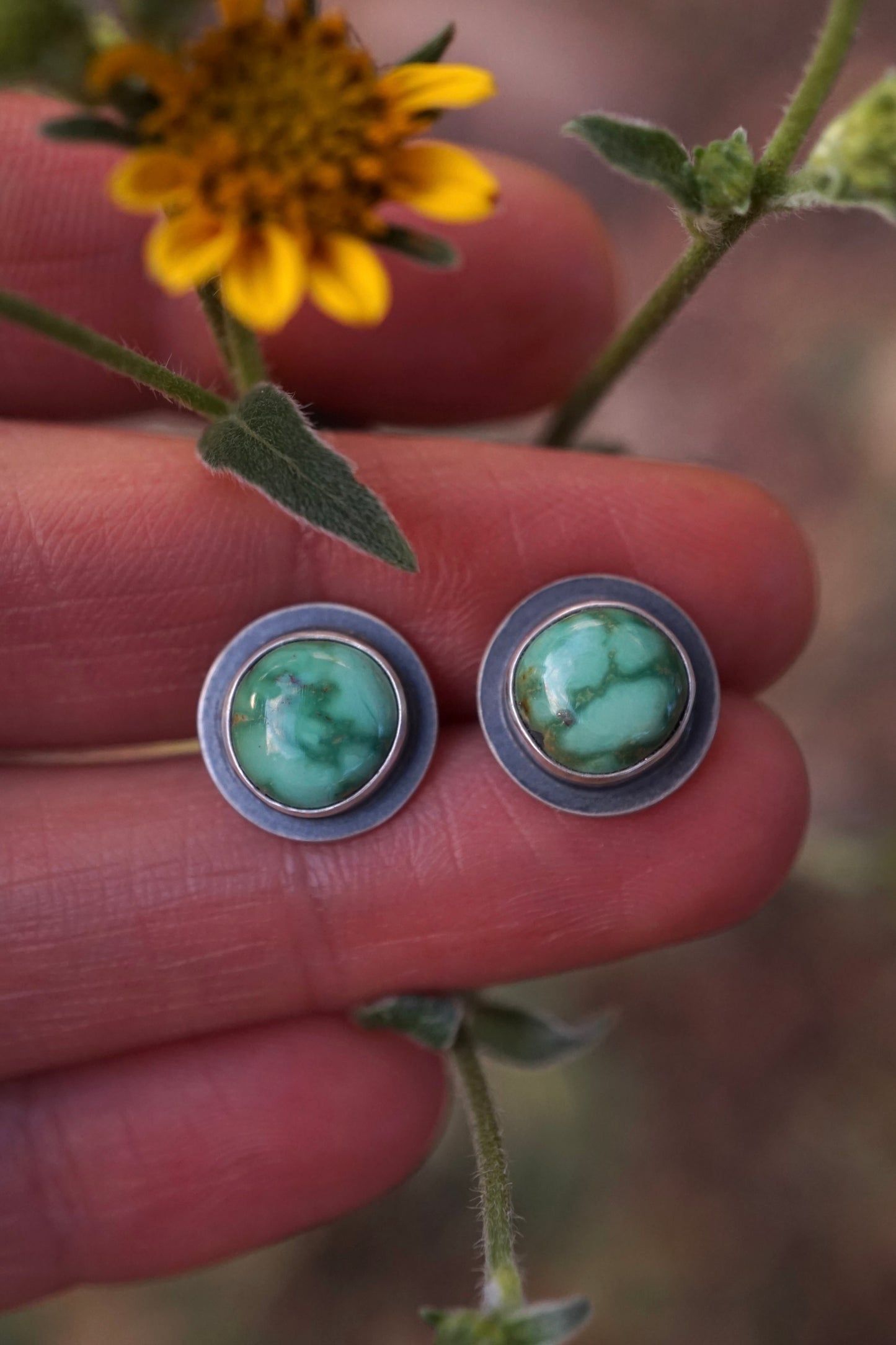 emerald valley turquoise orb studs