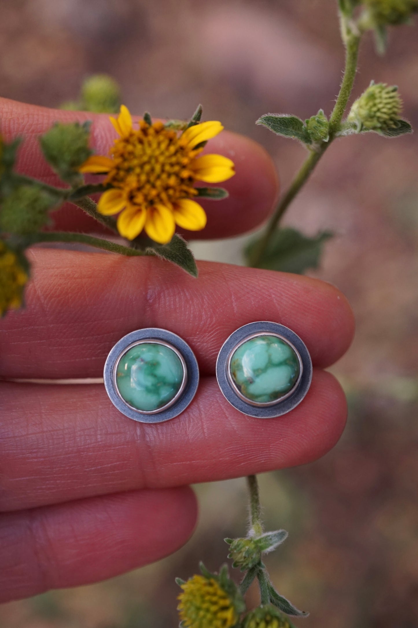 emerald valley turquoise orb studs