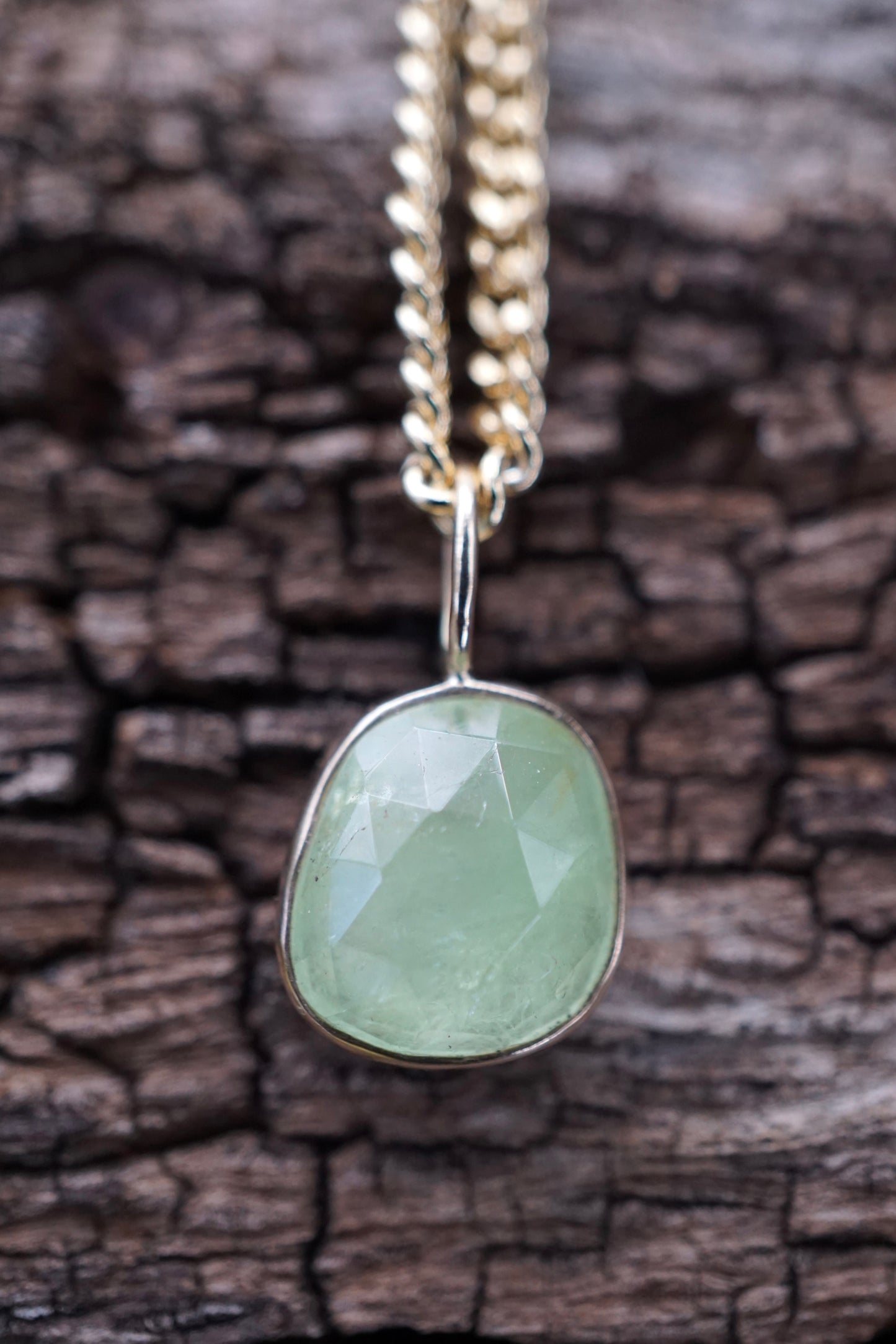 14k GOLD + grossular garnet necklace