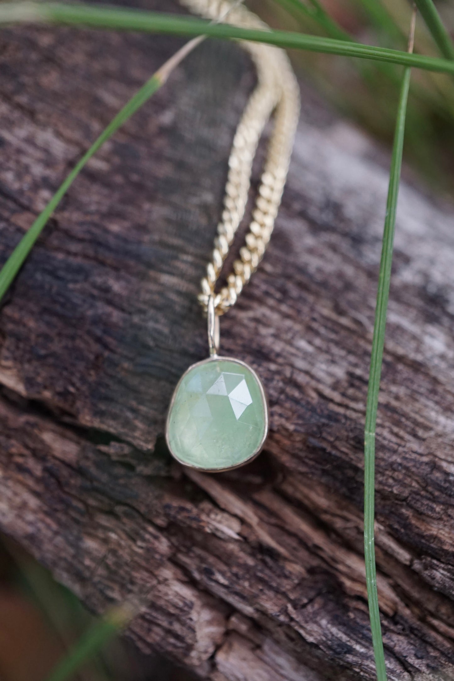 14k GOLD + grossular garnet necklace