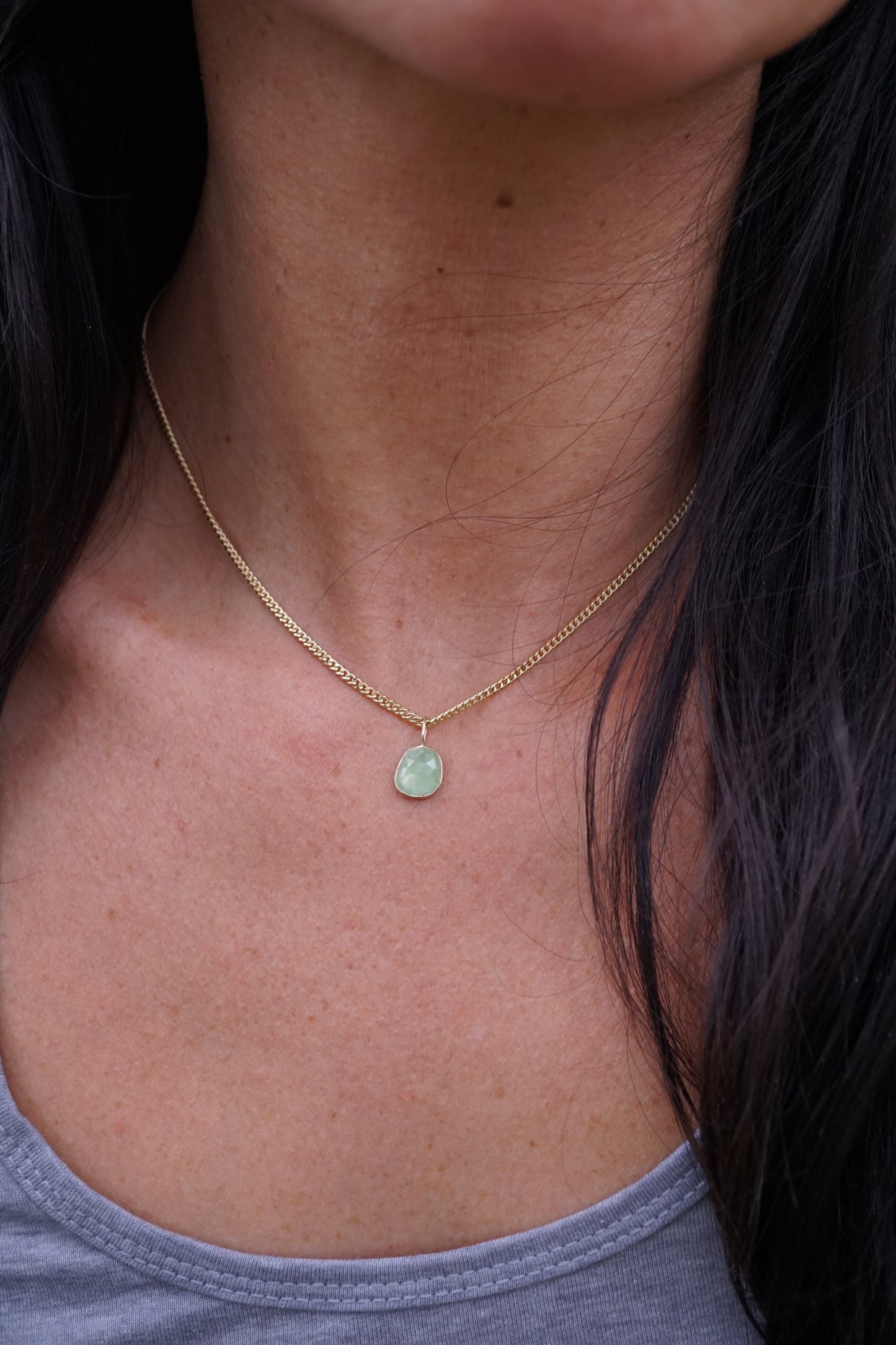 14k GOLD + grossular garnet necklace