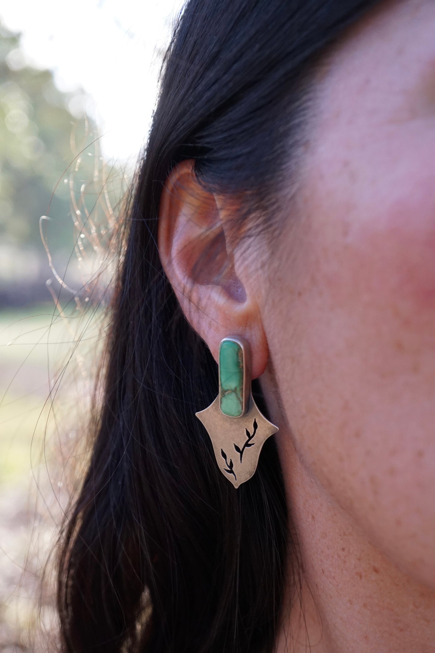 the shield maiden studs with australian variscite