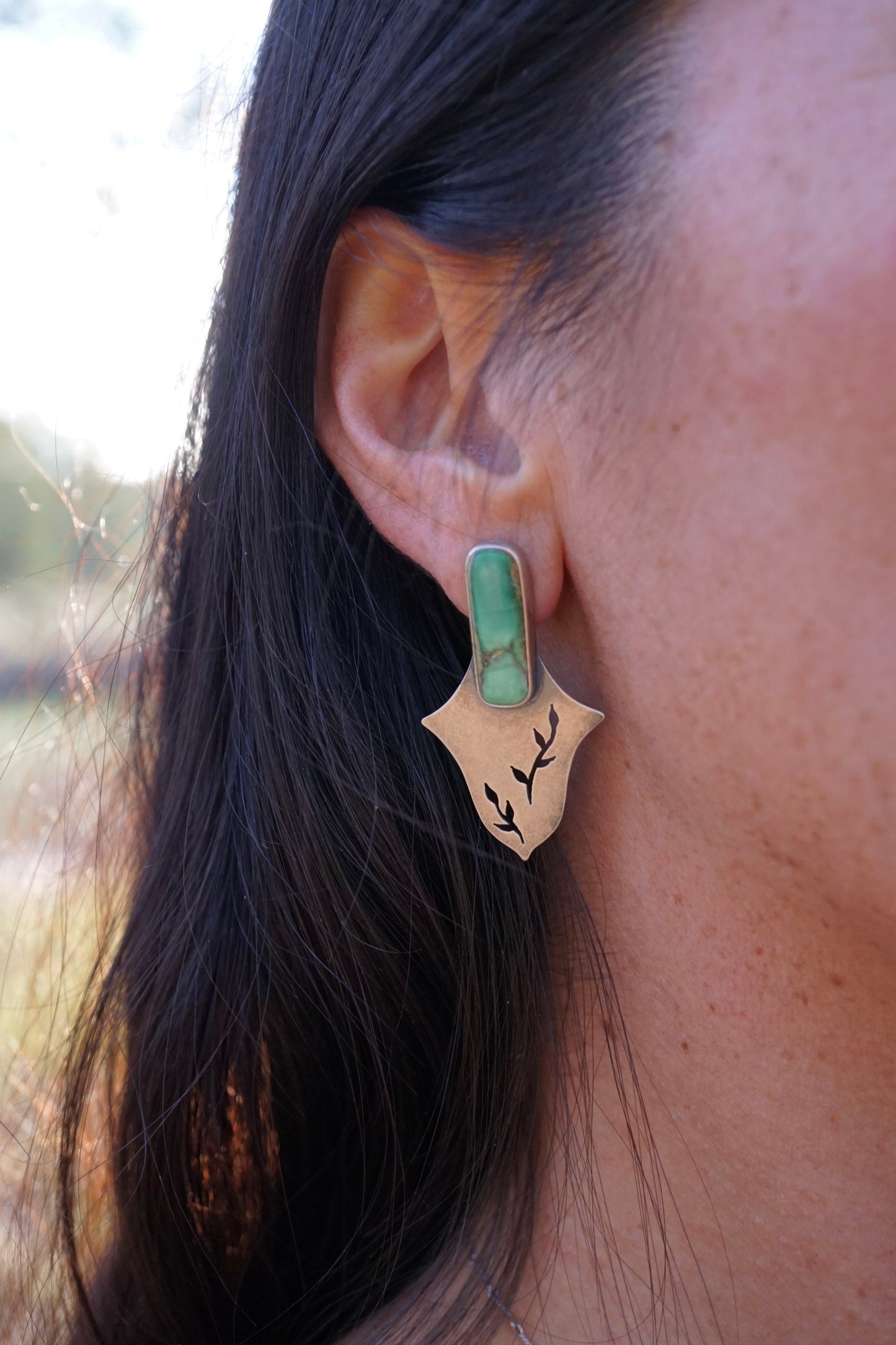 the shield maiden studs with australian variscite