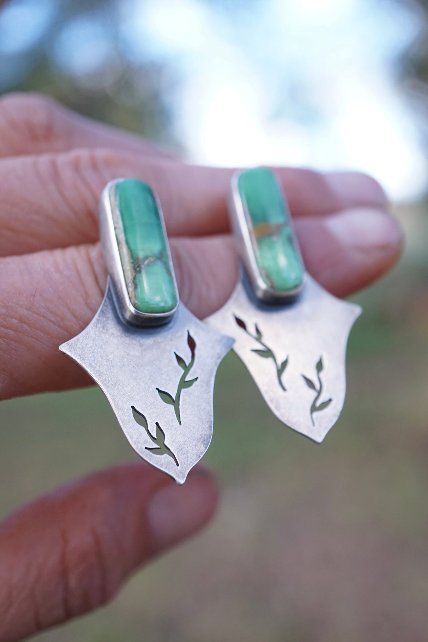 the shield maiden studs with australian variscite
