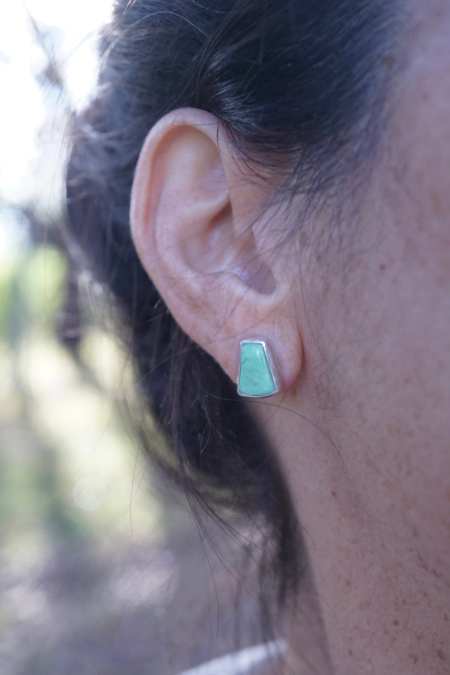 lucin variscite trapezoid studs