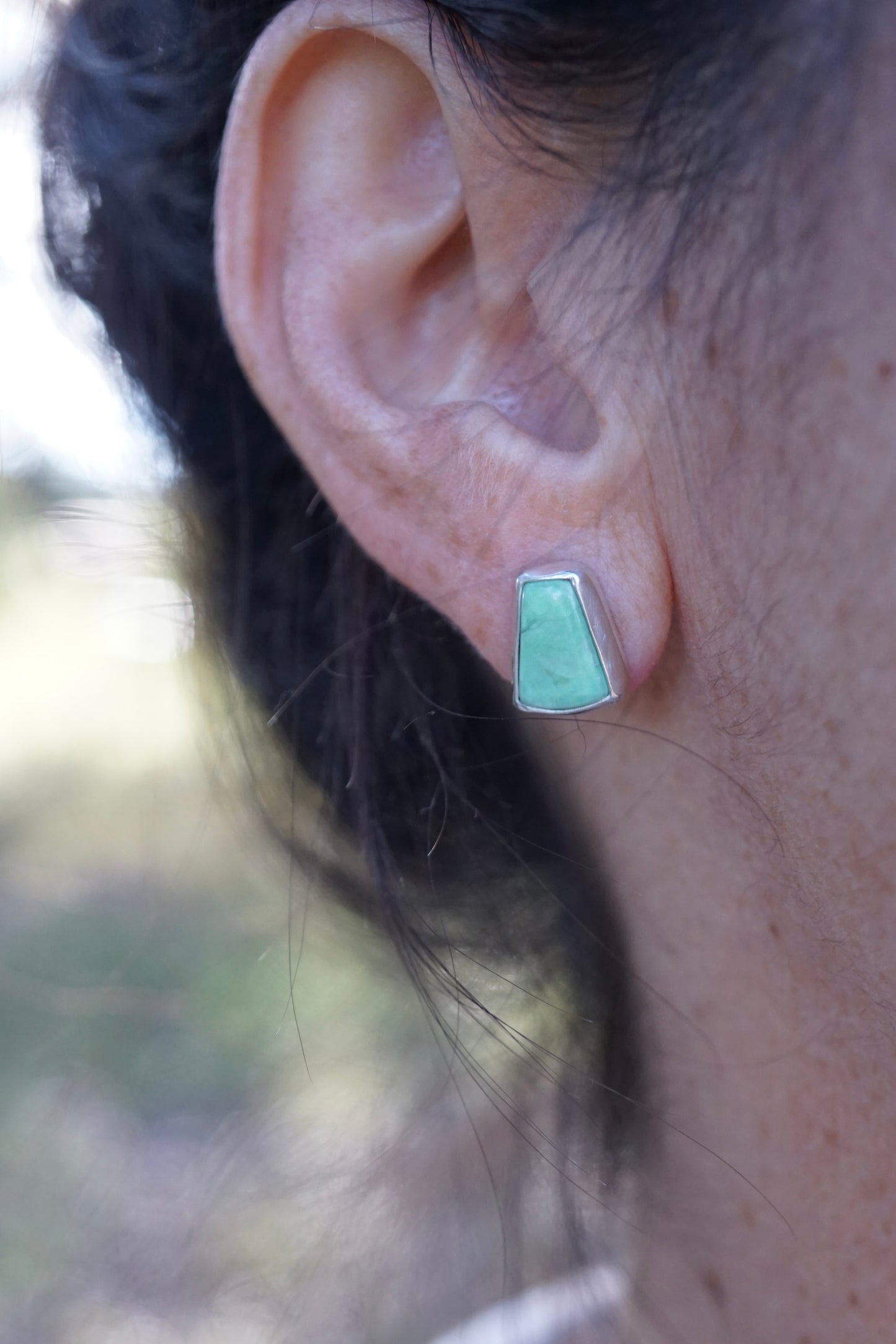 lucin variscite trapezoid studs