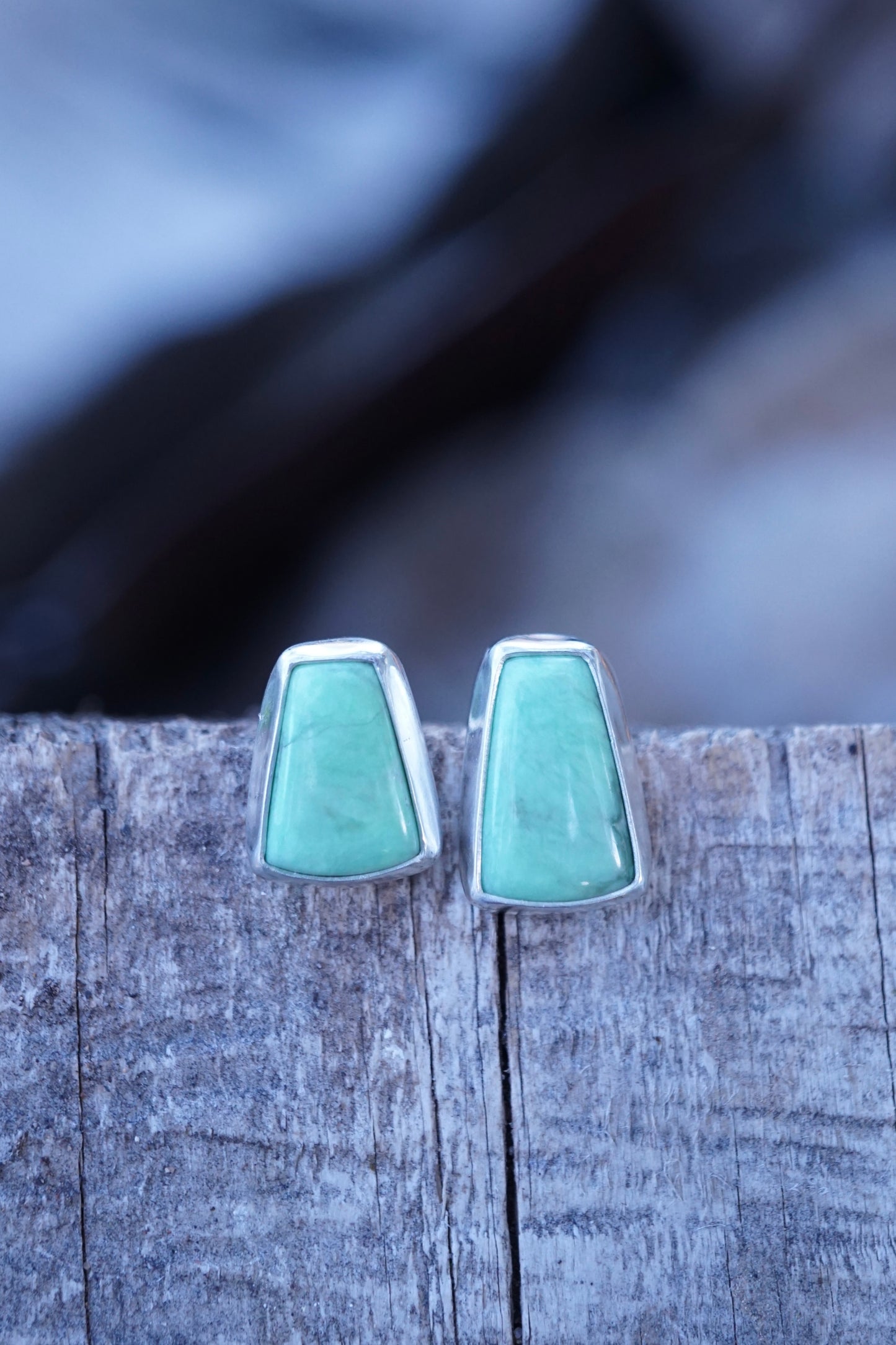 lucin variscite trapezoid studs