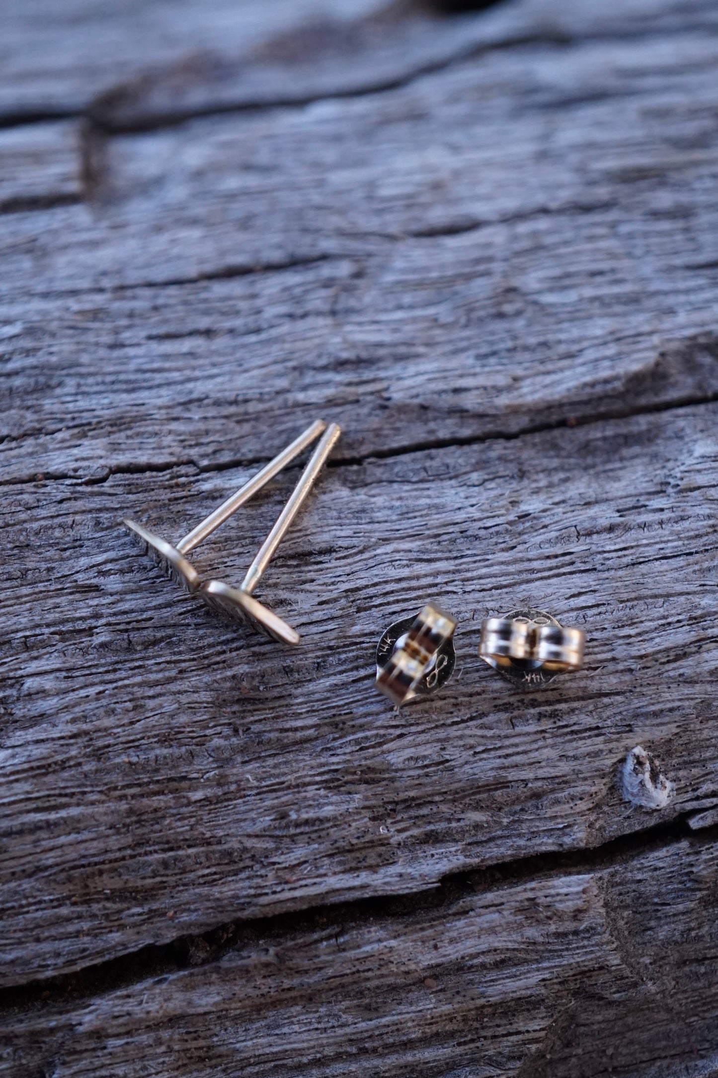 14k gold teeny teardrop studs