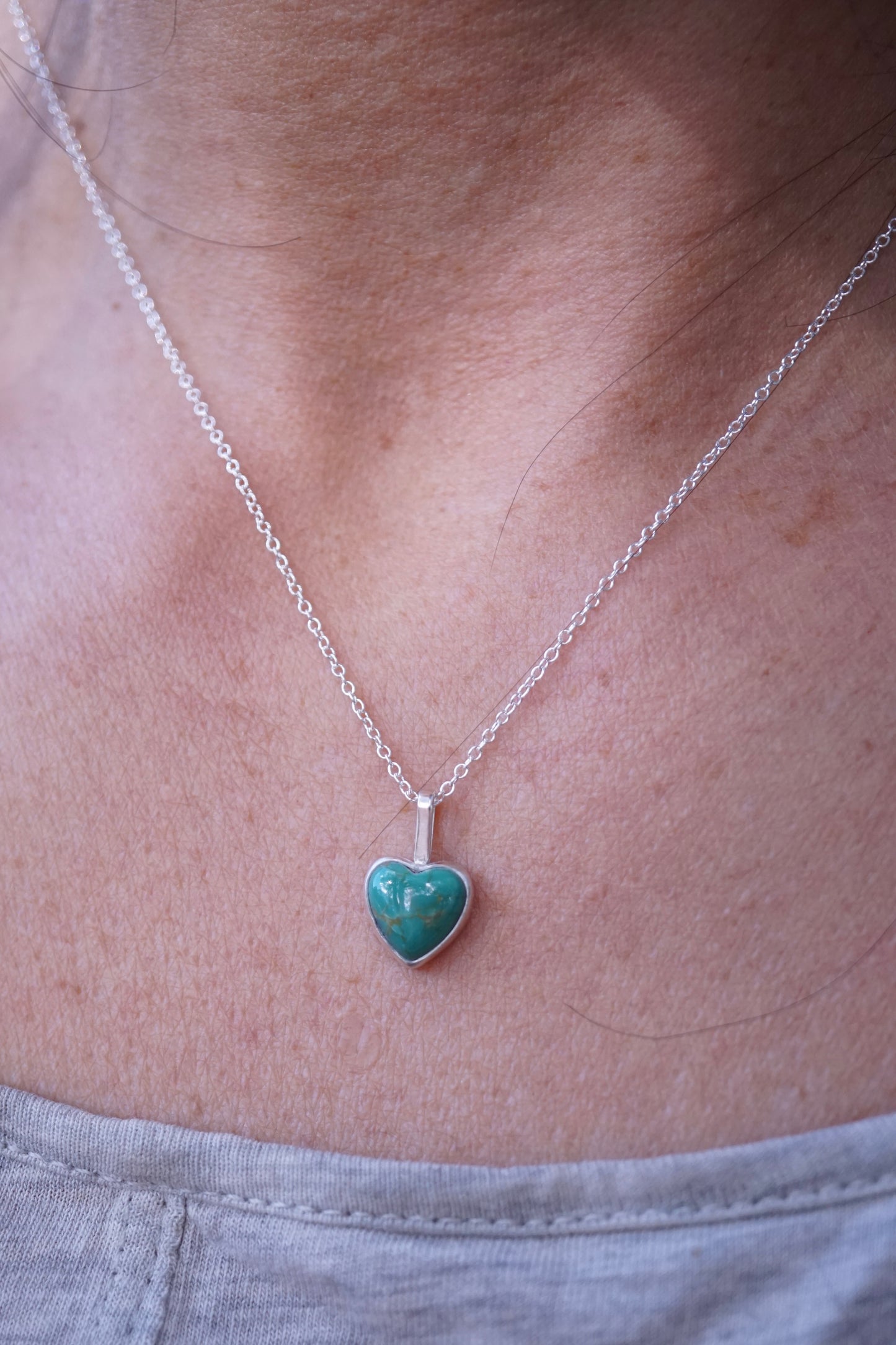 armenian turquoise heart charm - NO CHAIN INCLUDED