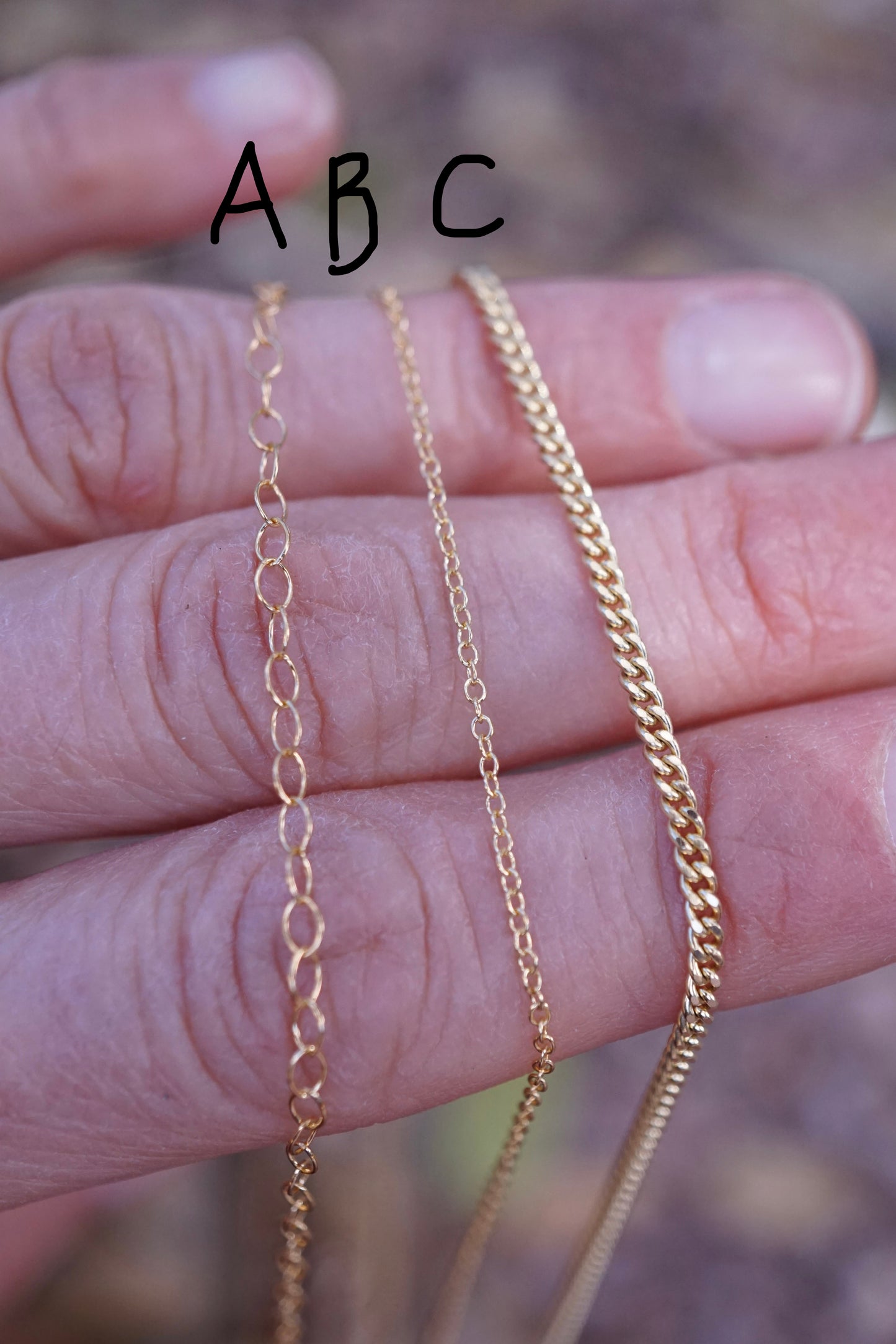 14k goldfill + gold plated chains