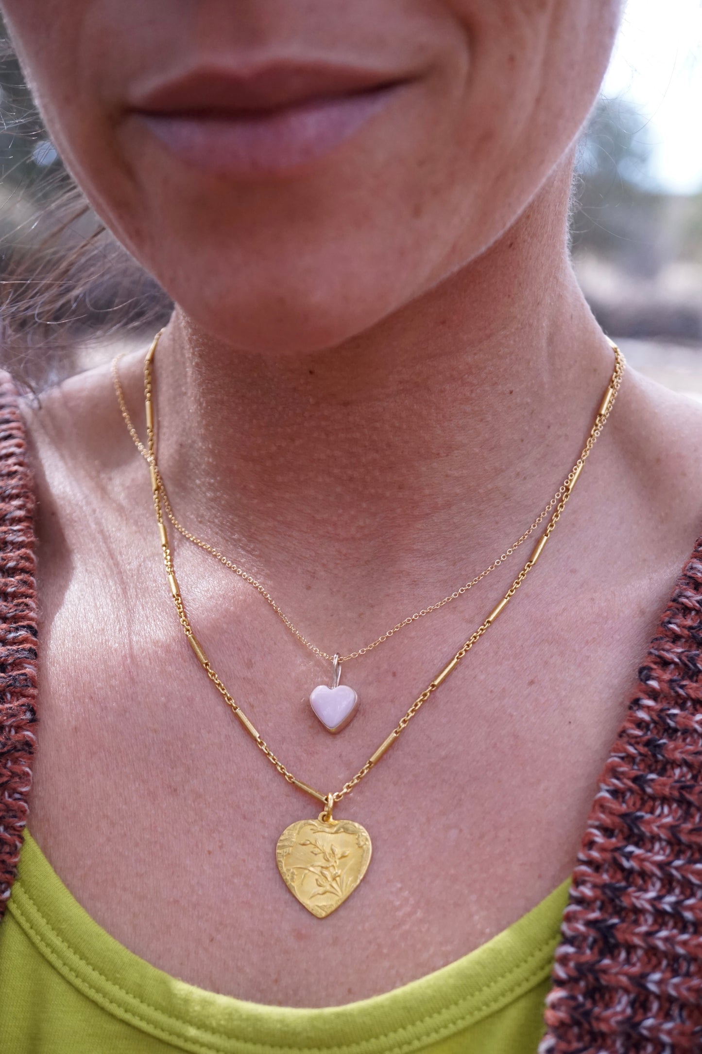 conch shell heart charm in 14k goldfill - NO CHAIN INCLUDED