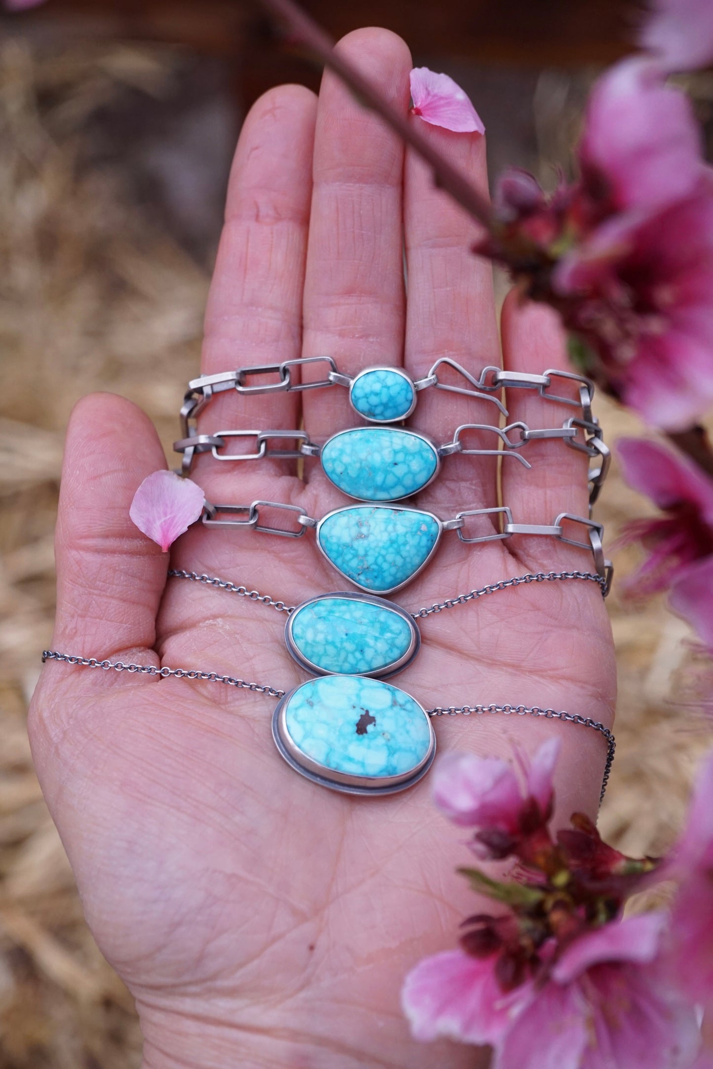 blue skies kingman turquoise oval necklace #2 - Lumenrose