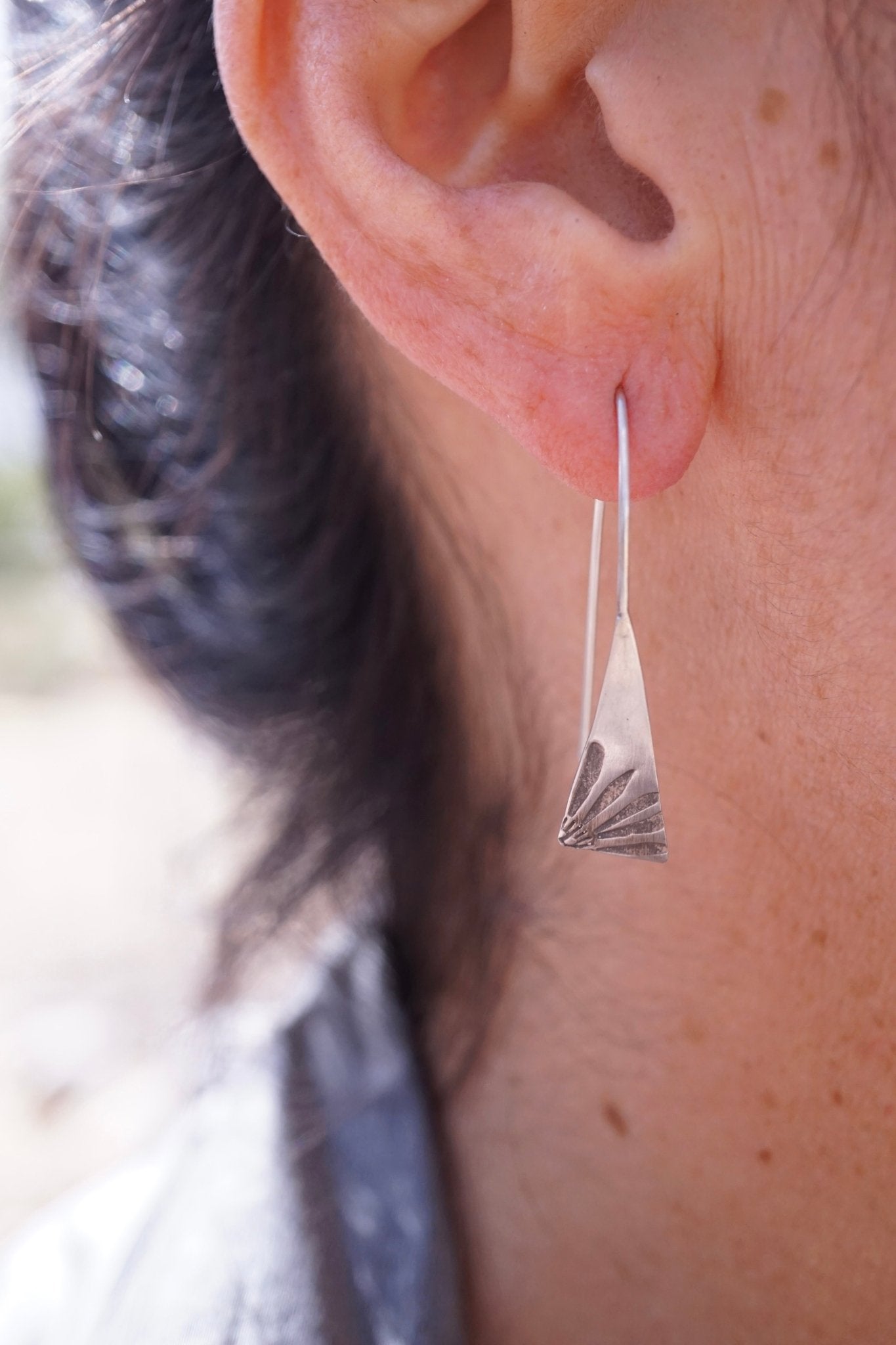 cutie floral stamped earrings - Lumenrose