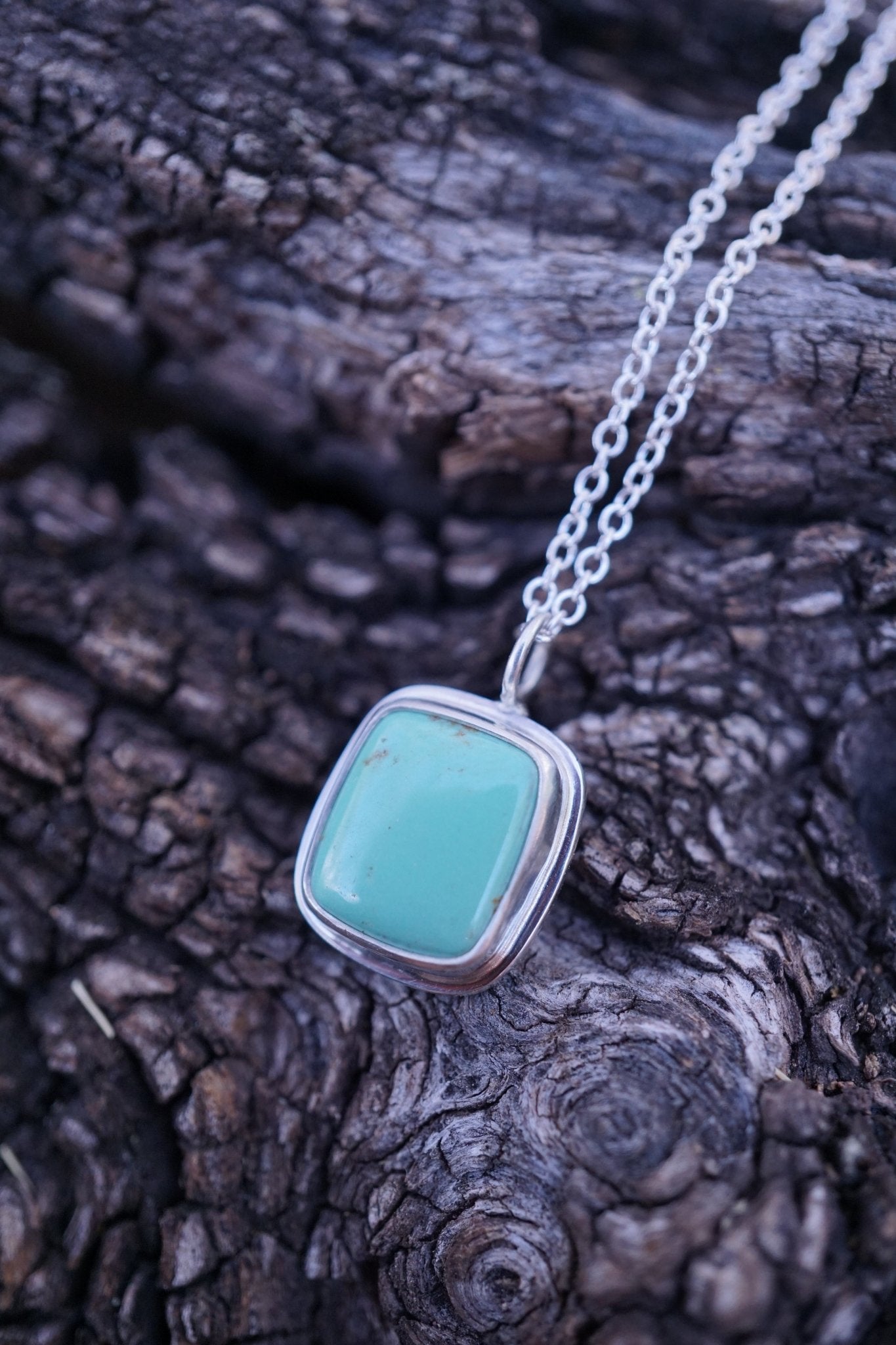 dainty lucin variscite necklace in sterling silver - Lumenrose