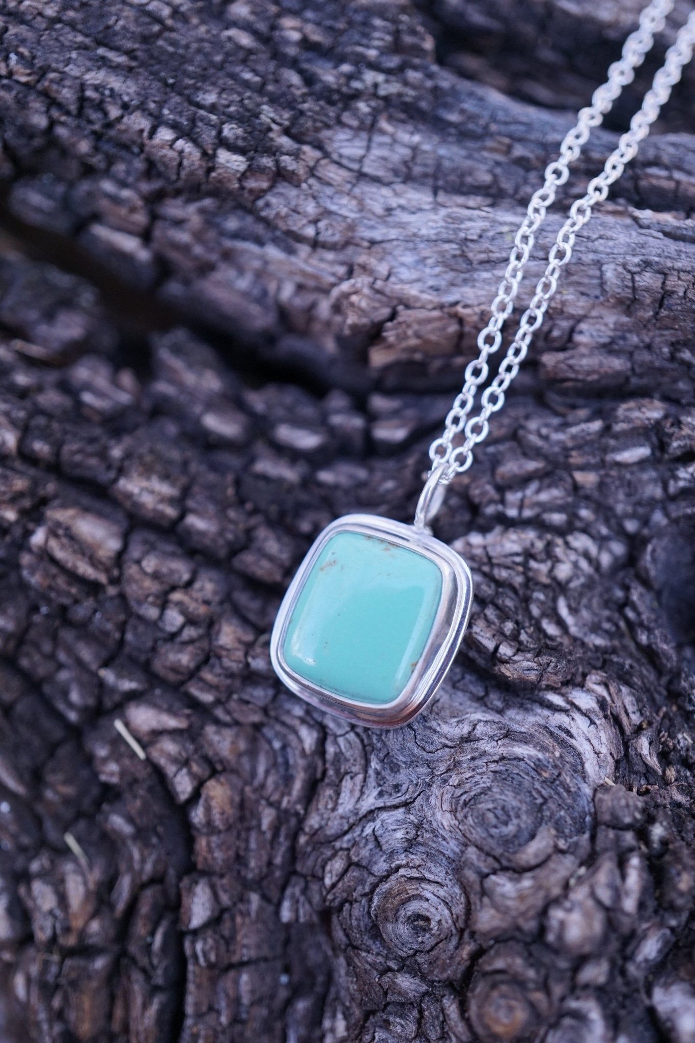dainty lucin variscite necklace in sterling silver - Lumenrose