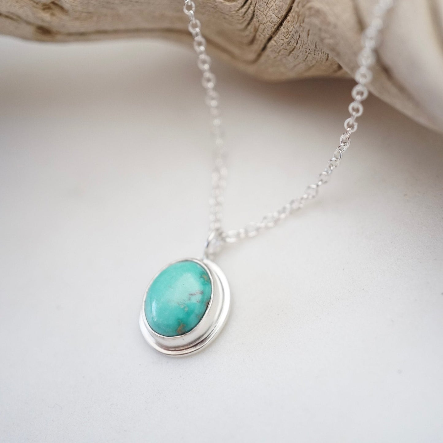 dainty silver and sonoran turquoise necklace - Lumenrose