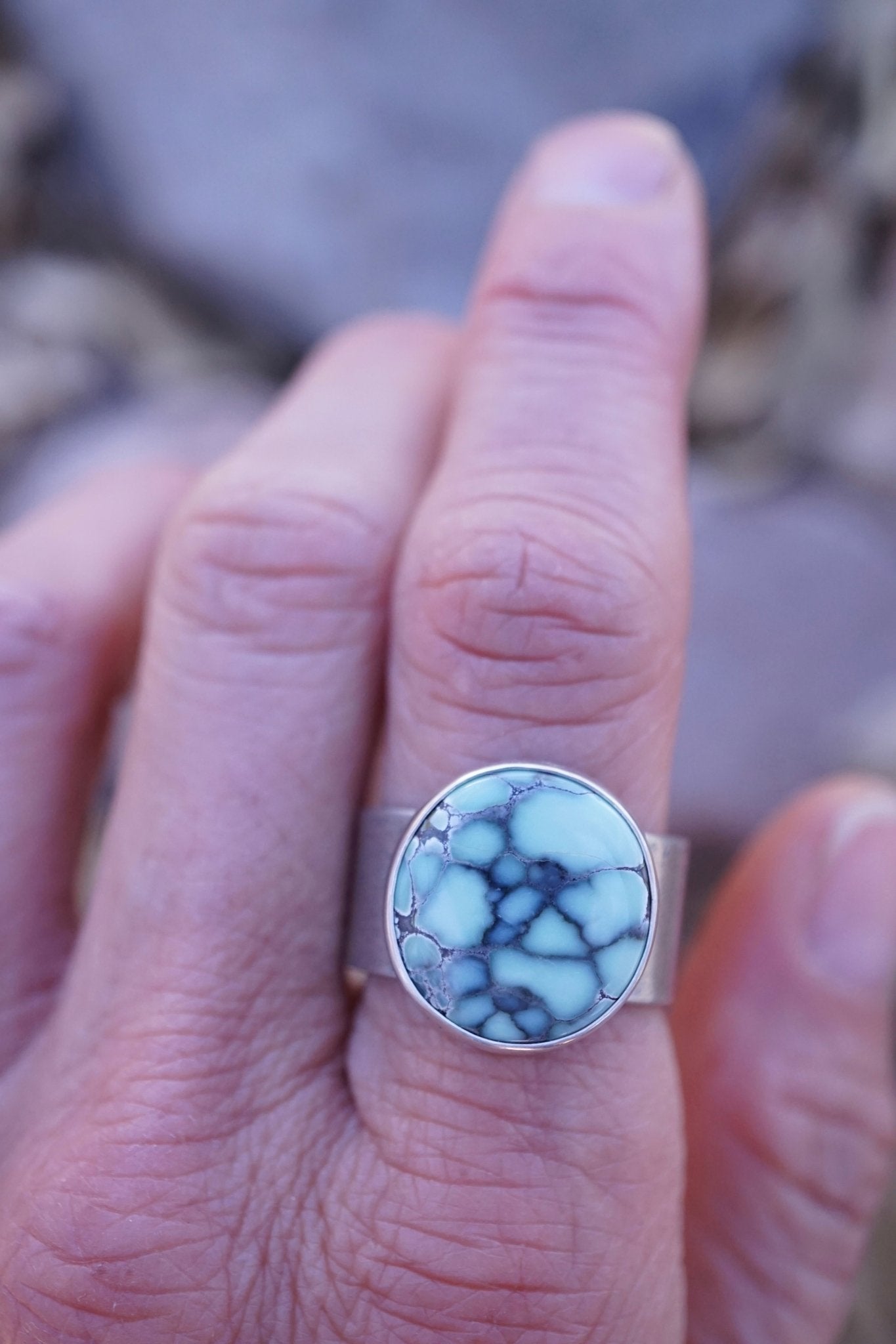 poseidon variscite ring 🤍 with wide band - 9.25/9.5 - Lumenrose