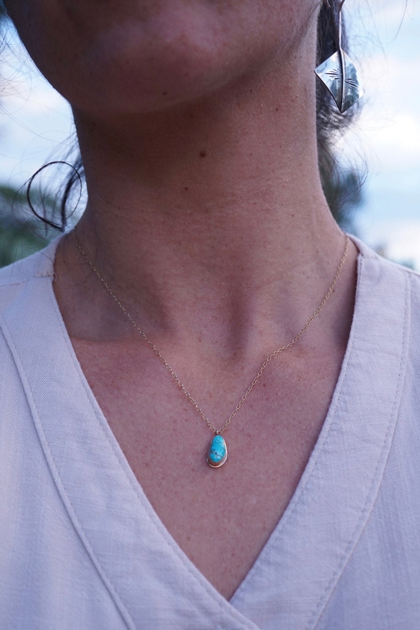PRE - LOVED SALE. dainty 14k goldfill and turquoise necklace - Lumenrose