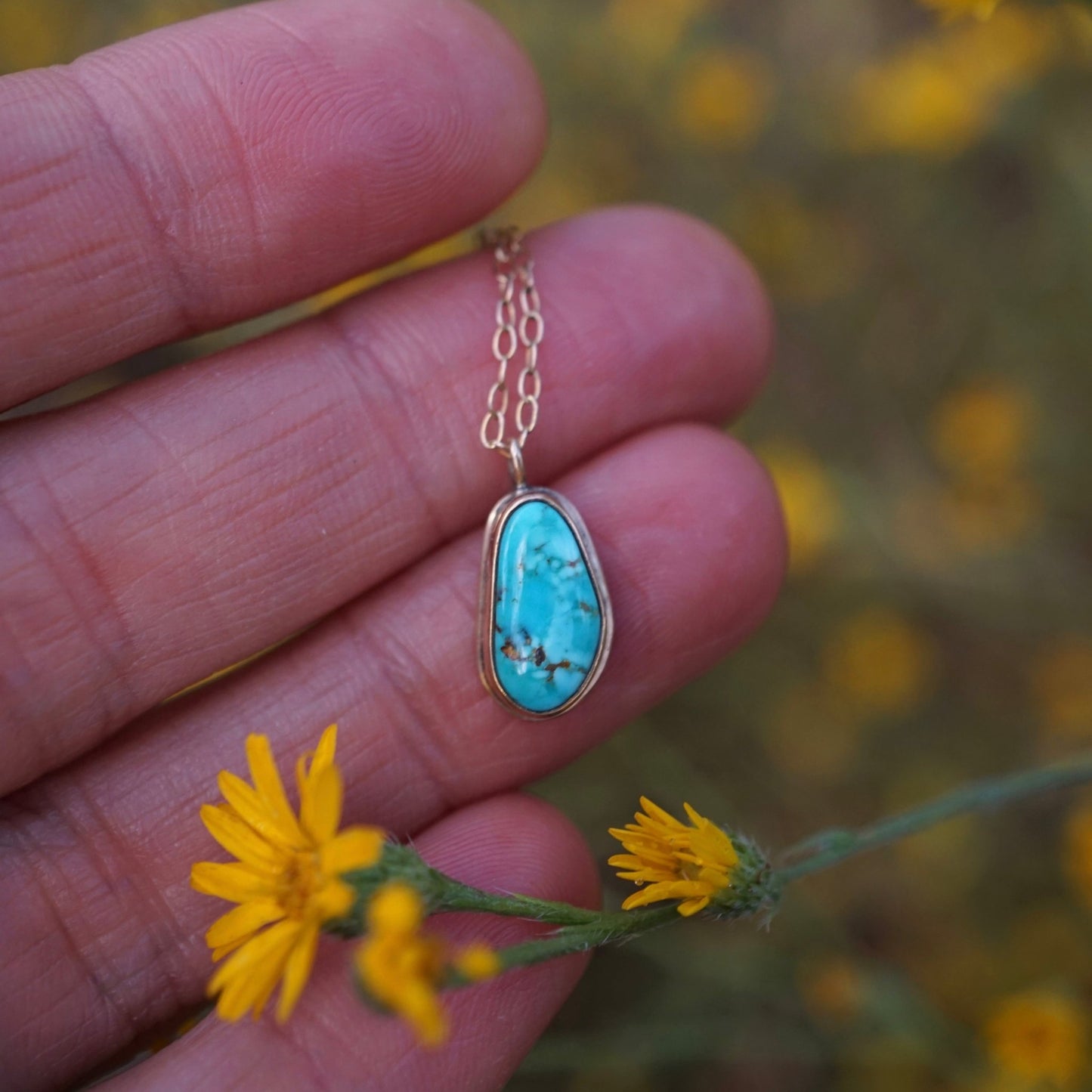 PRE - LOVED SALE. dainty 14k goldfill and turquoise necklace - Lumenrose