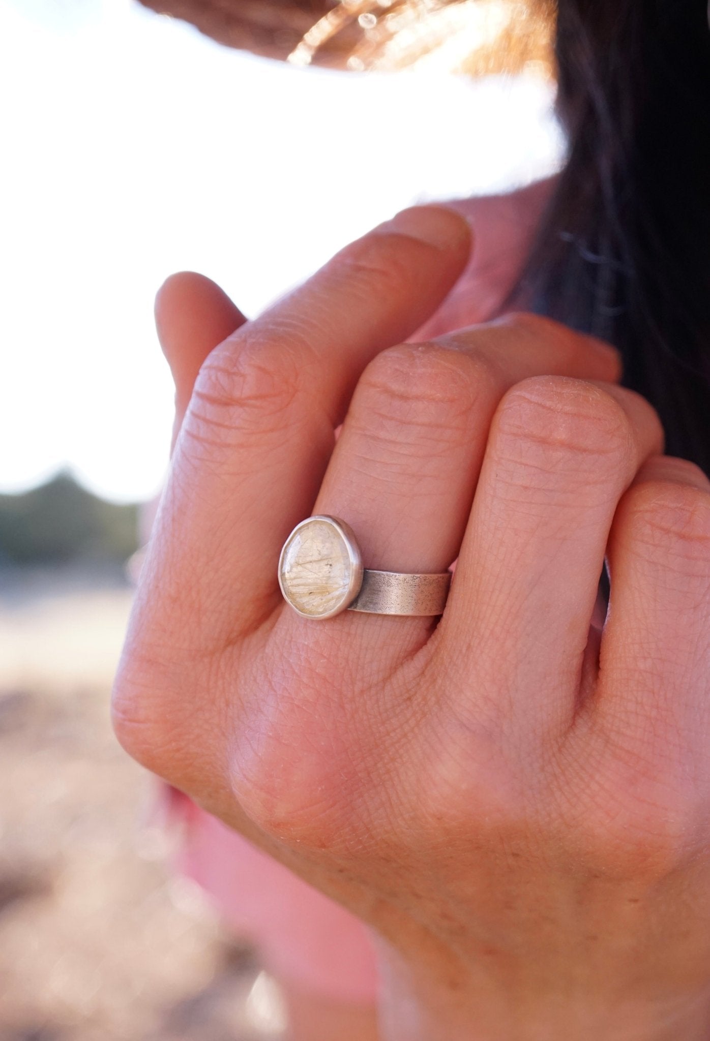 rutilated quartz ring - size 7.75 - Lumenrose