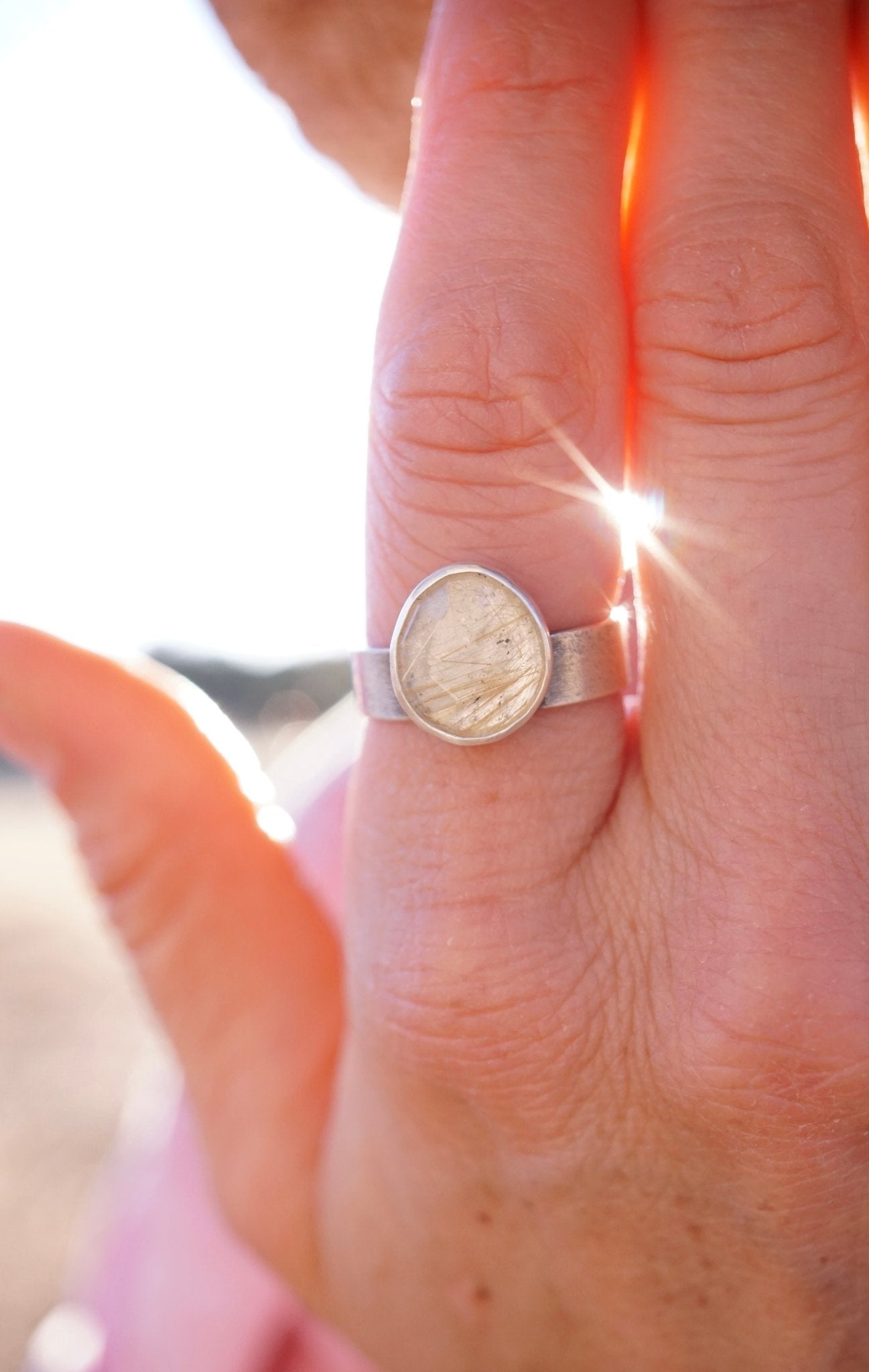rutilated quartz ring - size 7.75 - Lumenrose