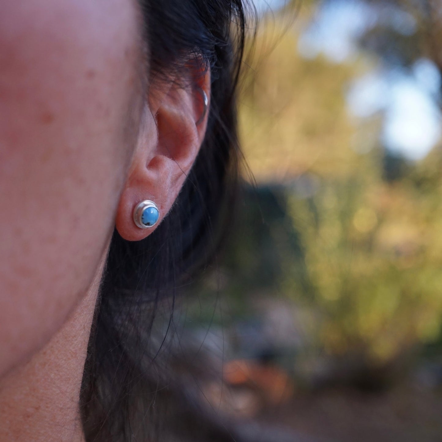 simple and small lavender turquoise studs - Lumenrose