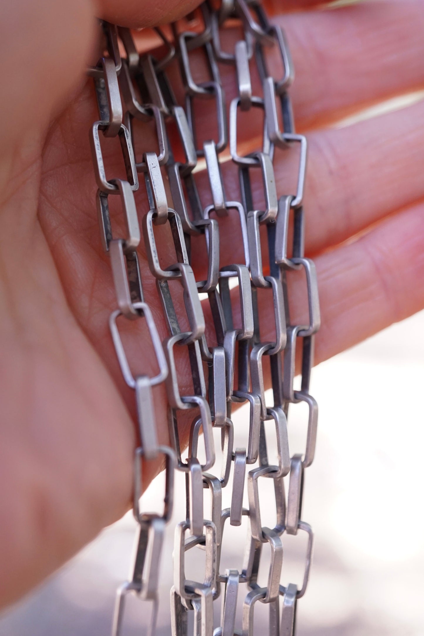 the choker - handmade rectangle chain + killer blue kingman turquoise 15" - Lumenrose