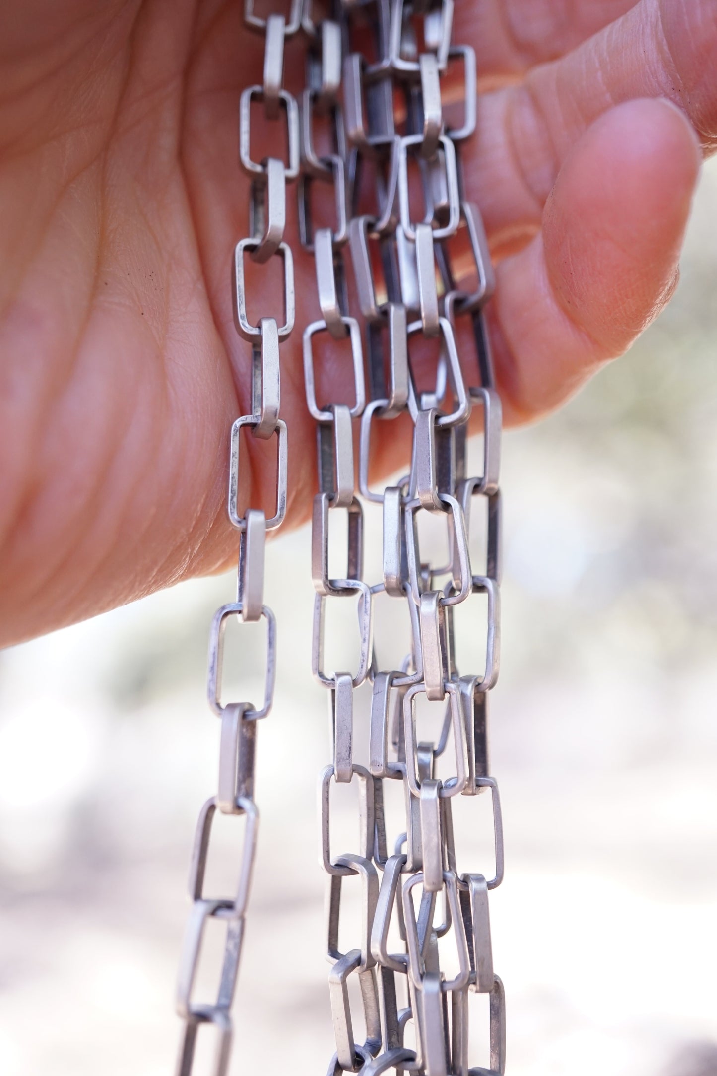 the choker - handmade rectangle chain + killer blue kingman turquoise 15.5" - Lumenrose
