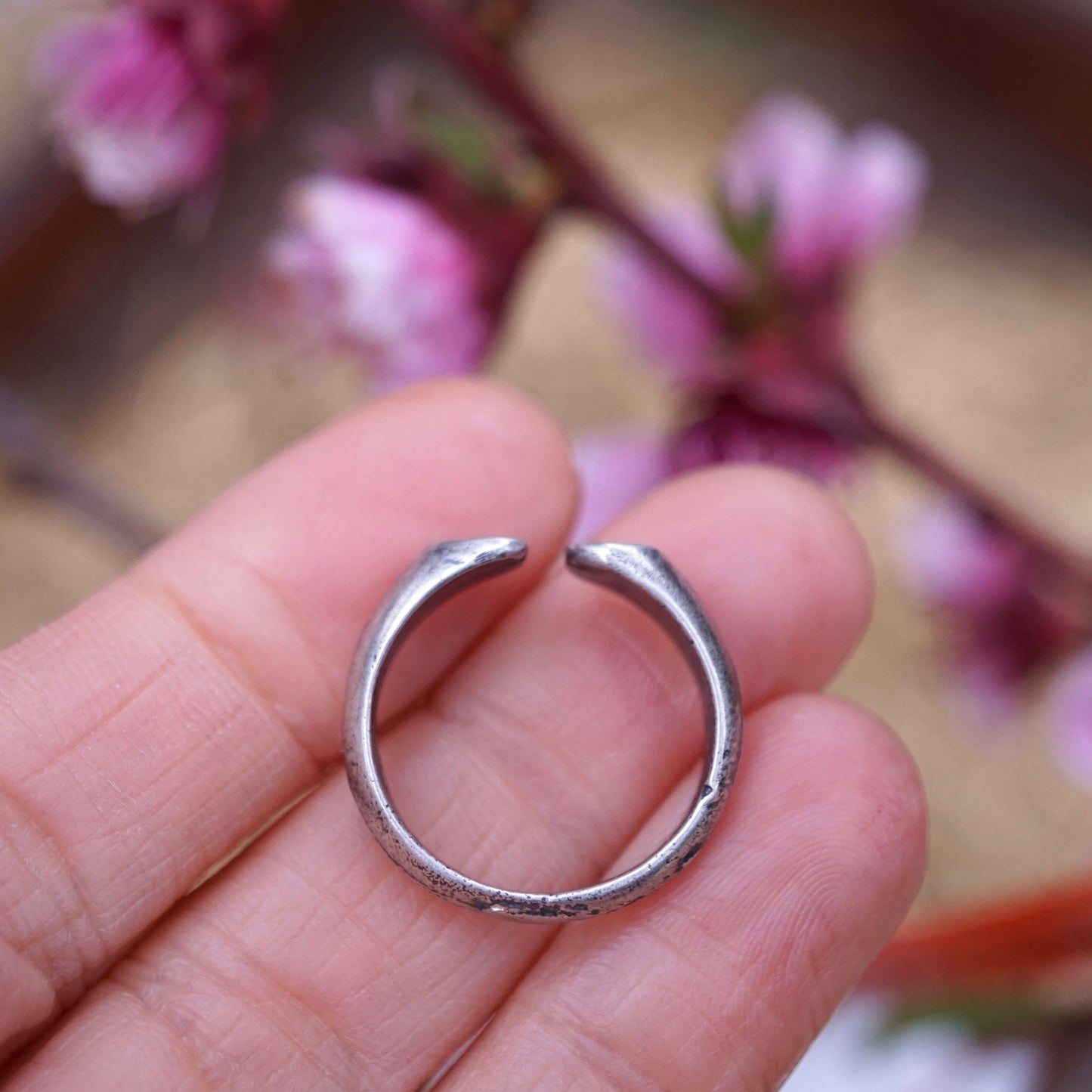 the texture ring with a tiny bit of GOLD - size 7.25, adjustable - Lumenrose