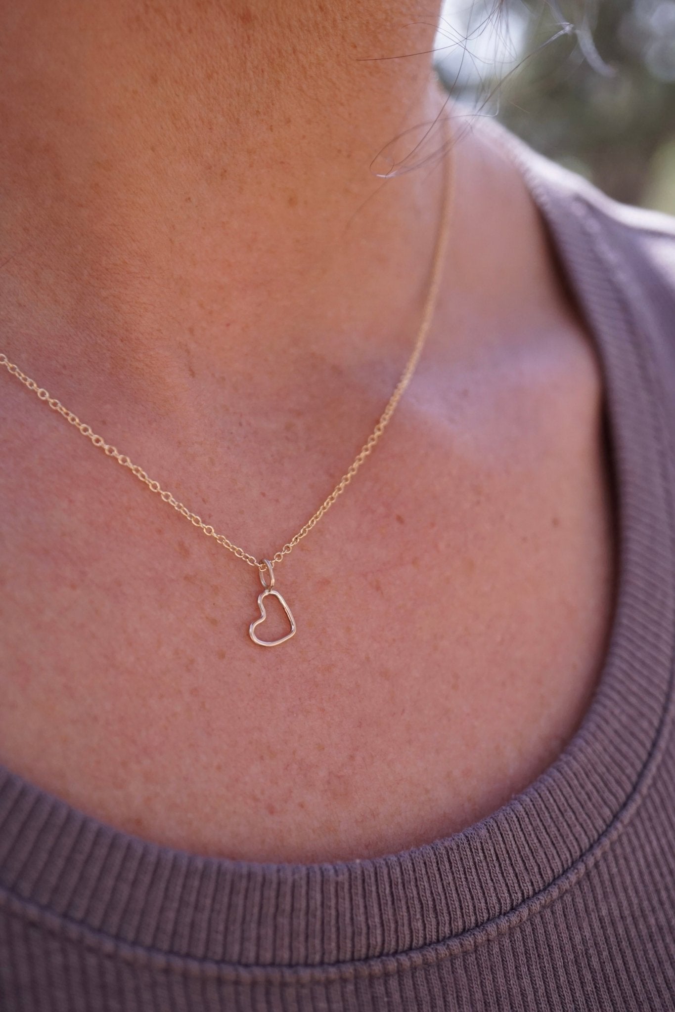 tiny heart necklace in 14k goldfill - Lumenrose