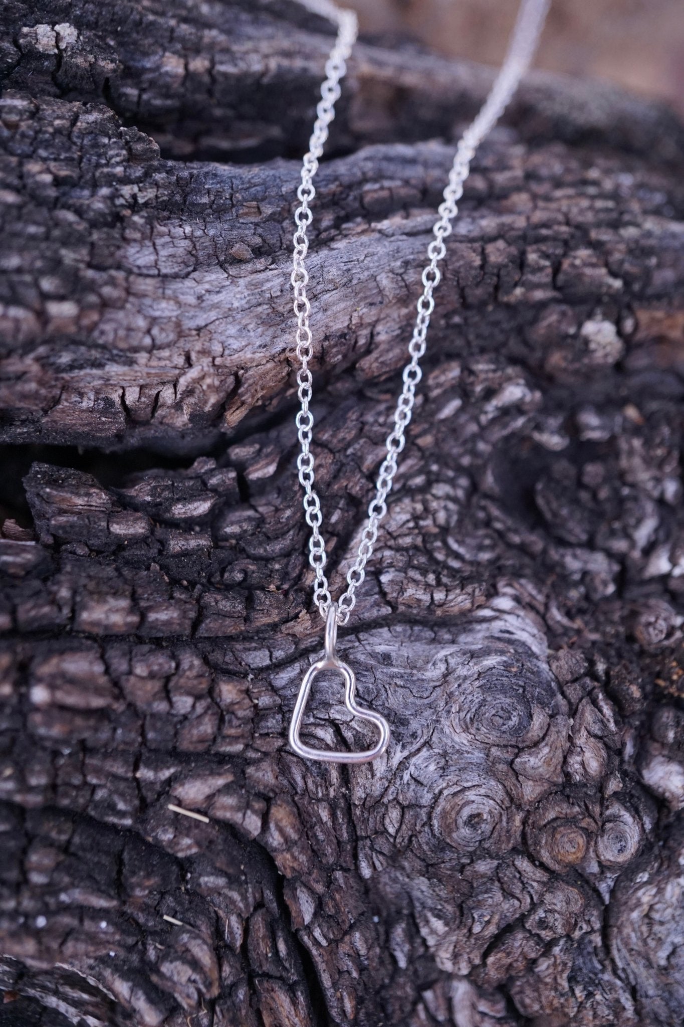 tiny heart necklace in sterling silver - Lumenrose