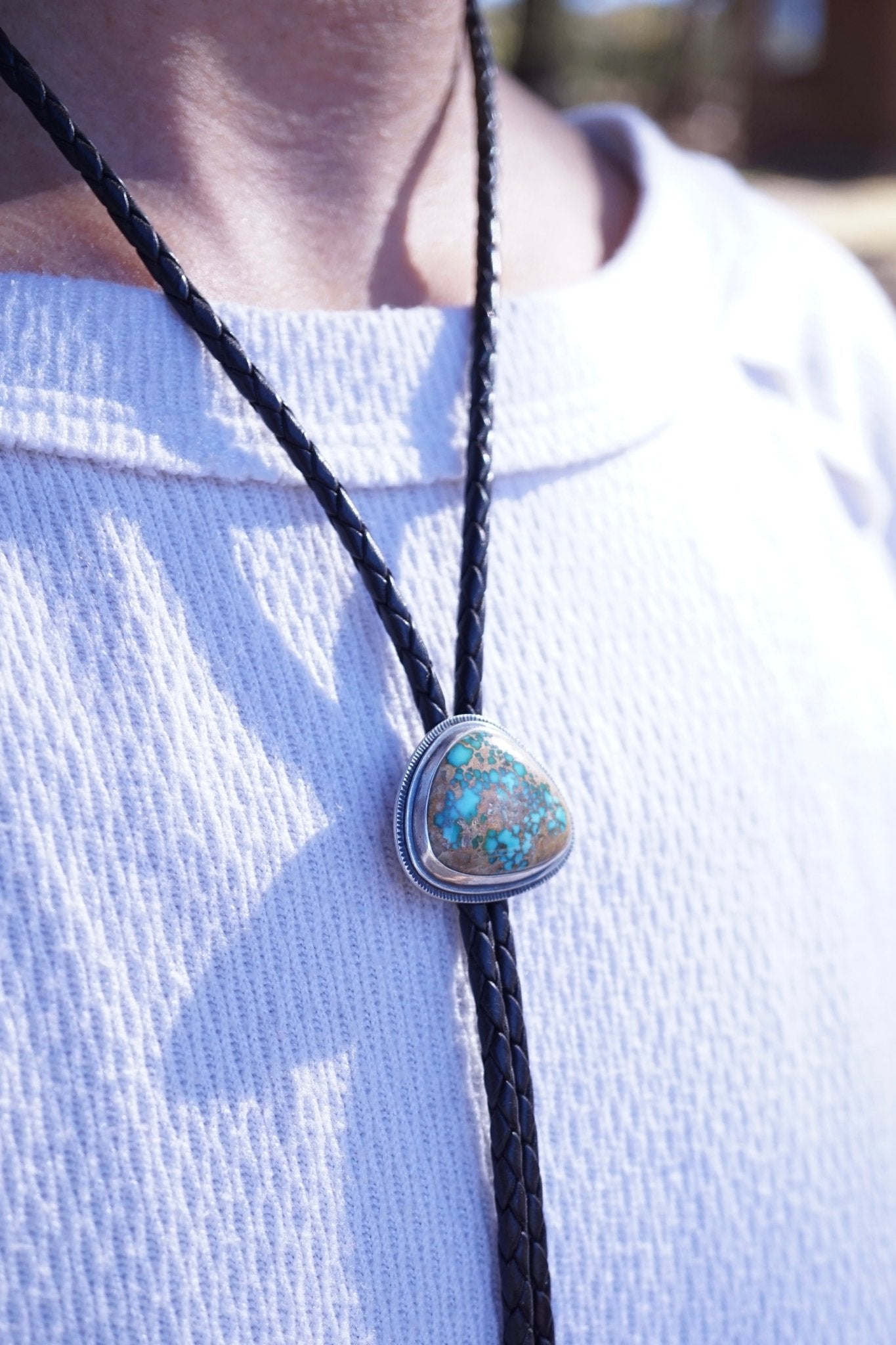 troy springs turquoise bolo tie - Lumenrose