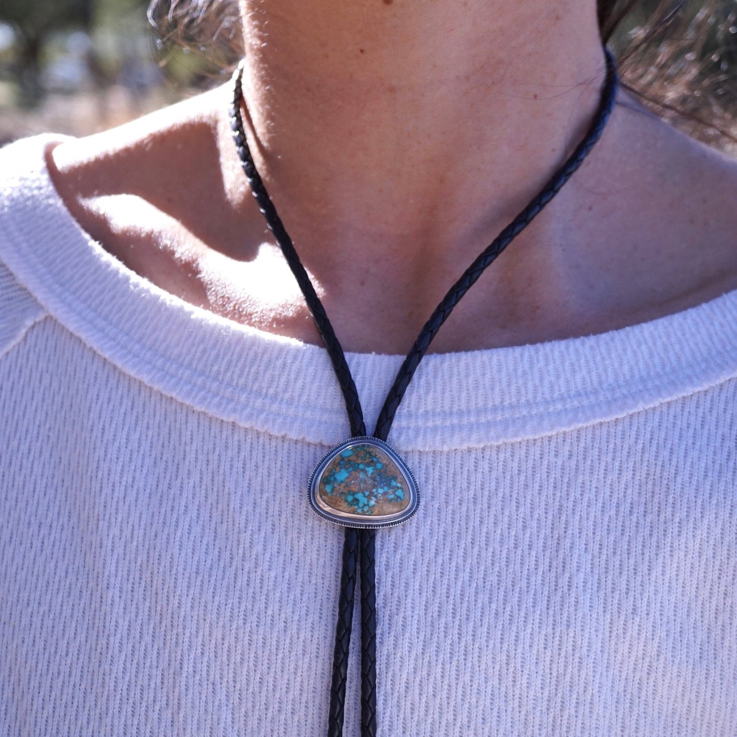 troy springs turquoise bolo tie - Lumenrose