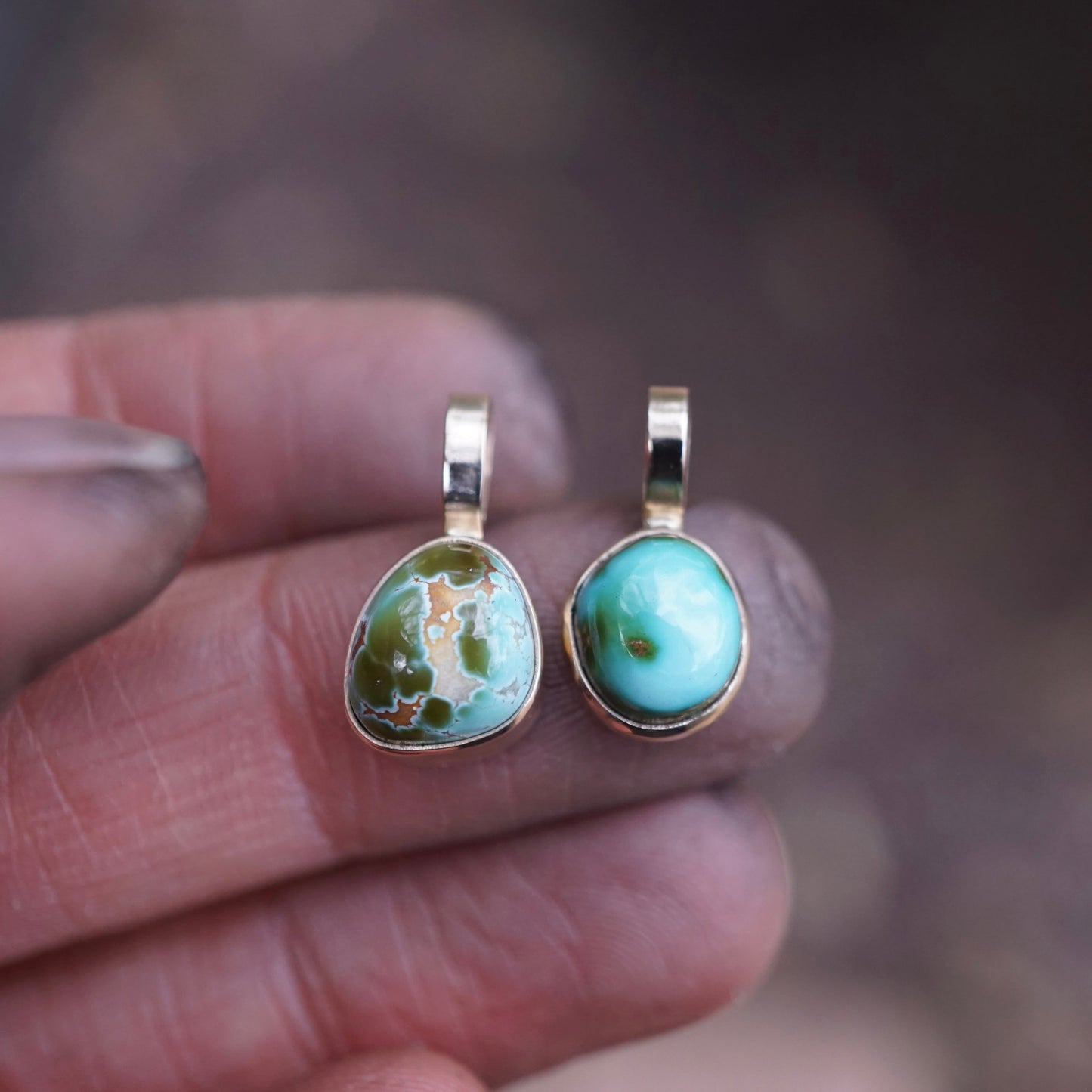 14k GOLD + cheyenne turquoise pendant (no chain) - Lumenrose