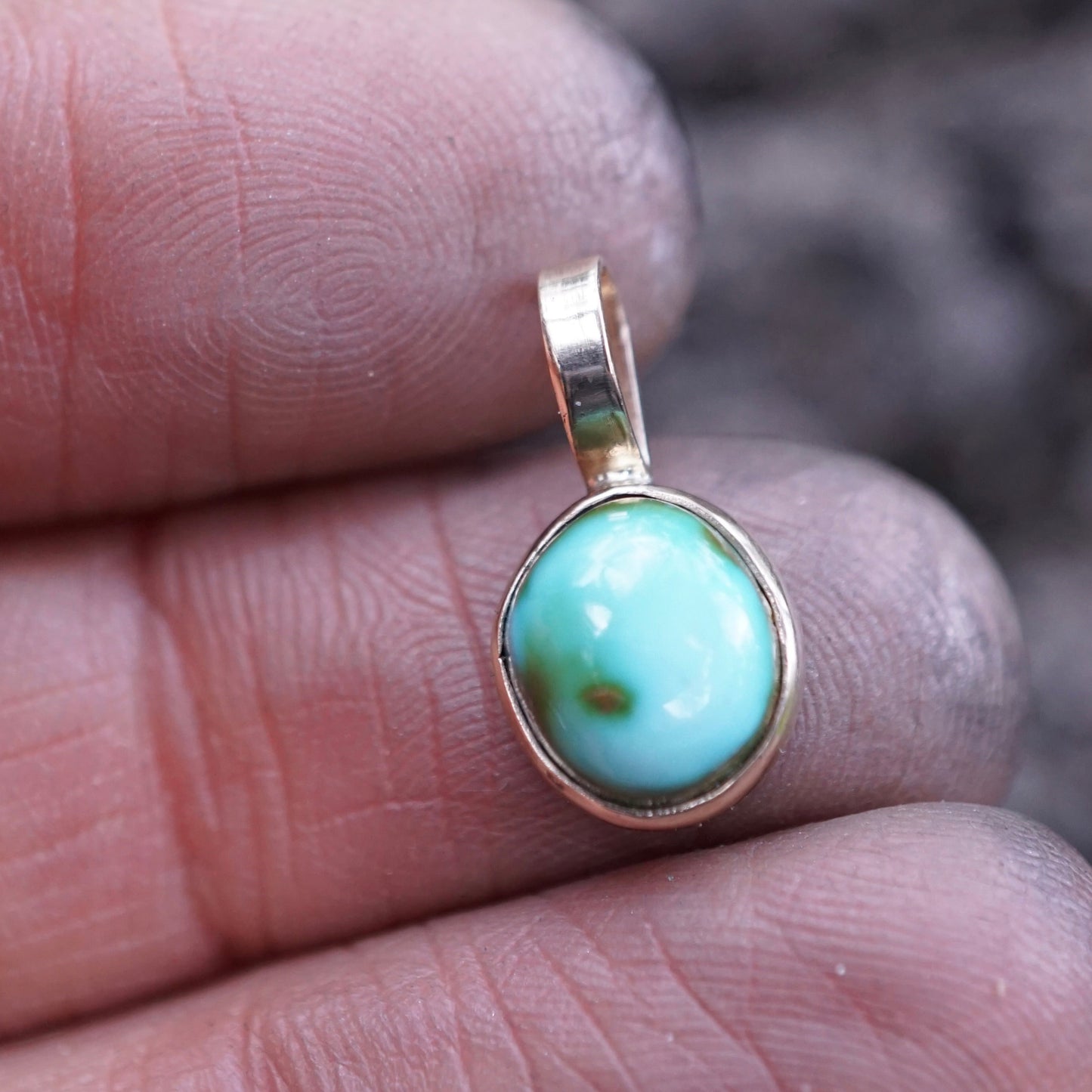 14k GOLD + cheyenne turquoise pendant (no chain) - Lumenrose