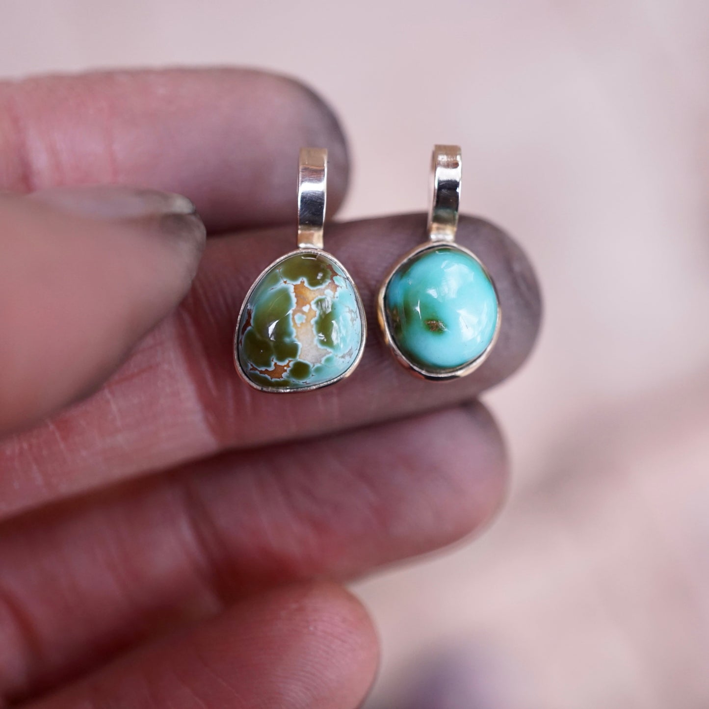 14k GOLD + cheyenne turquoise pendant (no chain) - Lumenrose