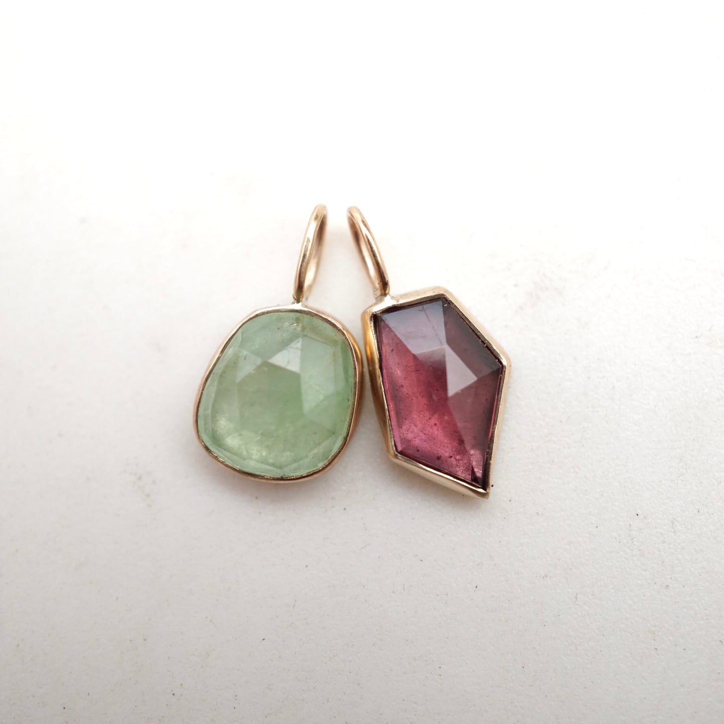 14k GOLD + geometric garnet pendant (no chain) - Lumenrose