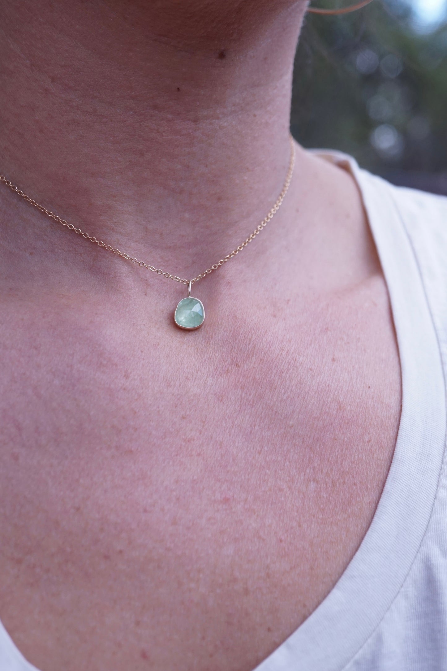 14k GOLD + grossular garnet pendant (no chain) - Lumenrose