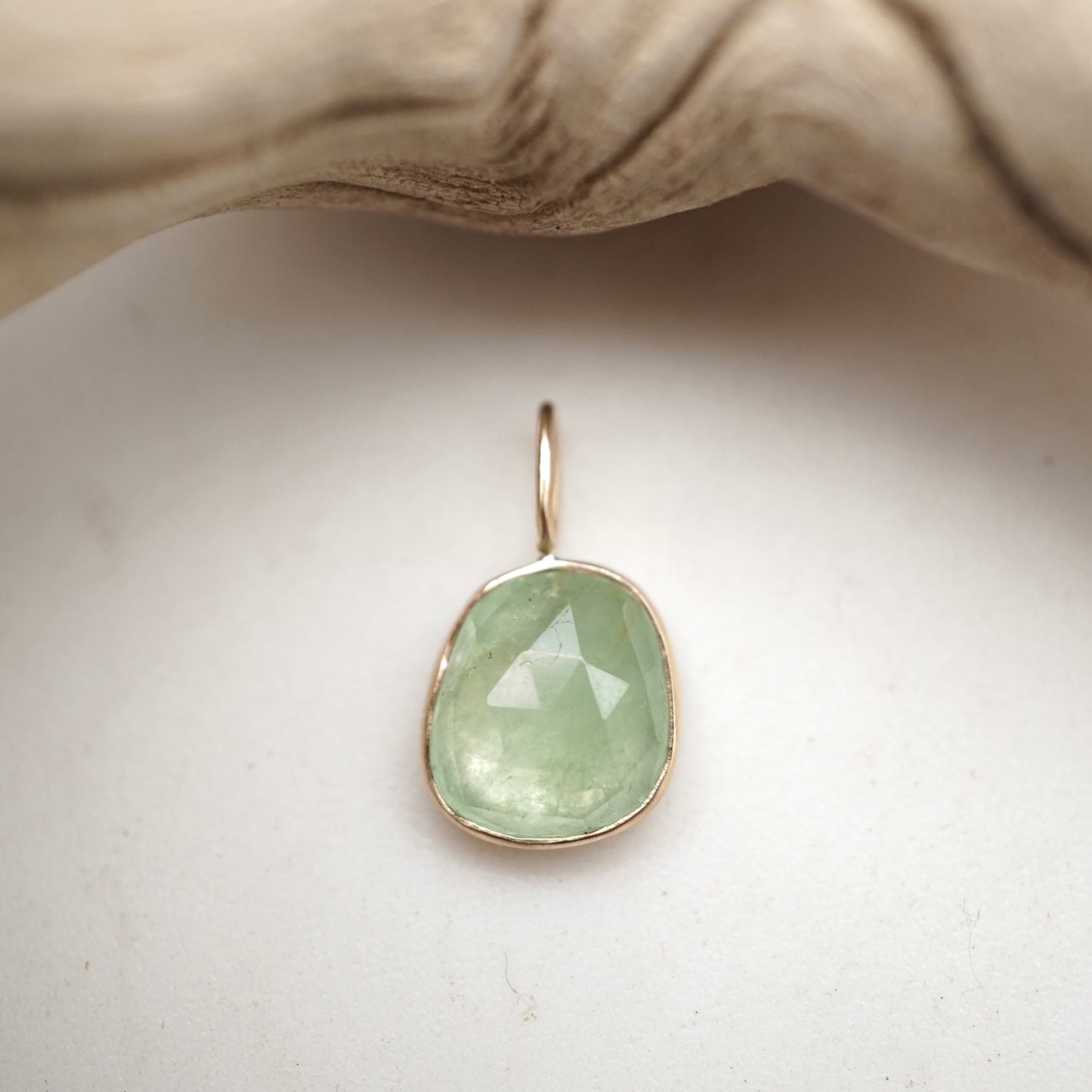 14k GOLD + grossular garnet pendant (no chain) - Lumenrose
