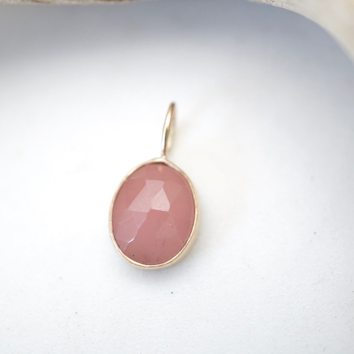 14k GOLD + guava quartz pendant (no chain) - Lumenrose