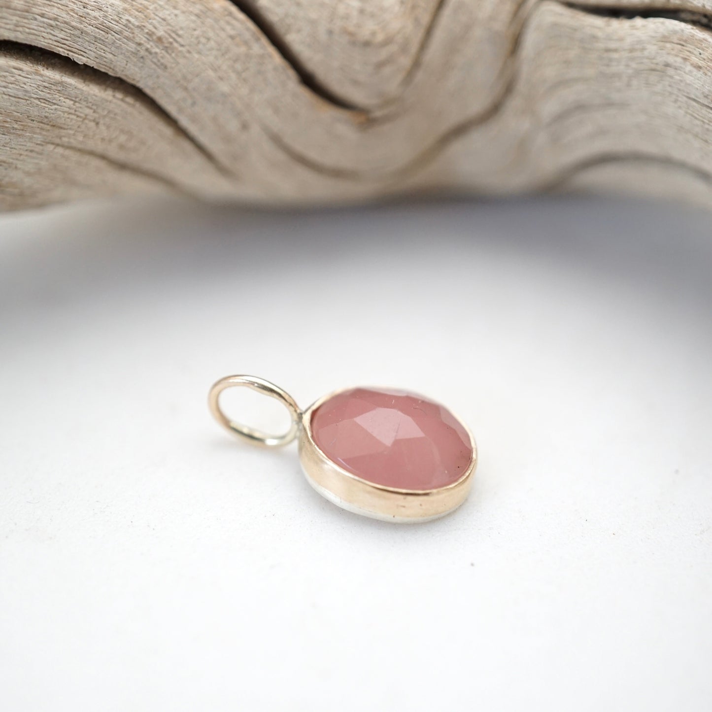 14k GOLD + guava quartz pendant (no chain) - Lumenrose