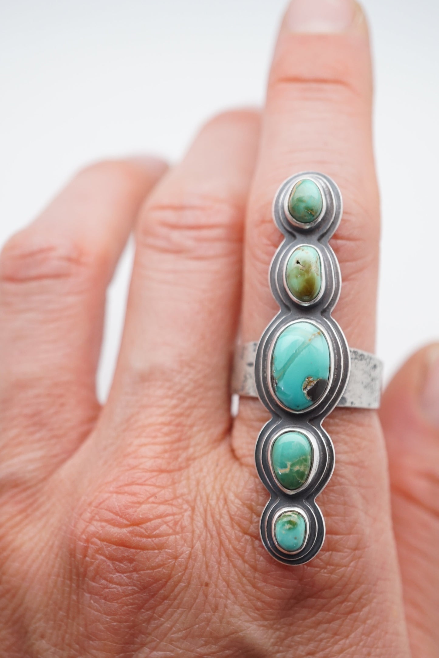 5-stone royston turquoise ring - size 9 - Lumenrose
