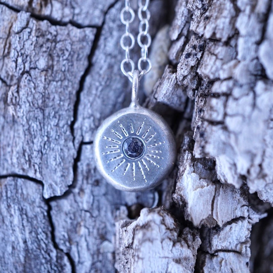 black sapphire sparkle necklace - Lumenrose
